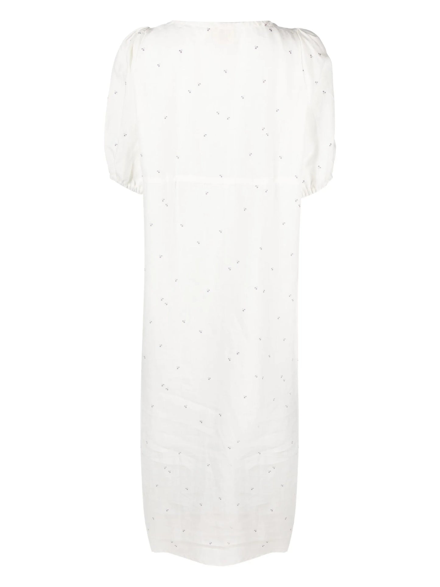 tied-neckline linen nightdress