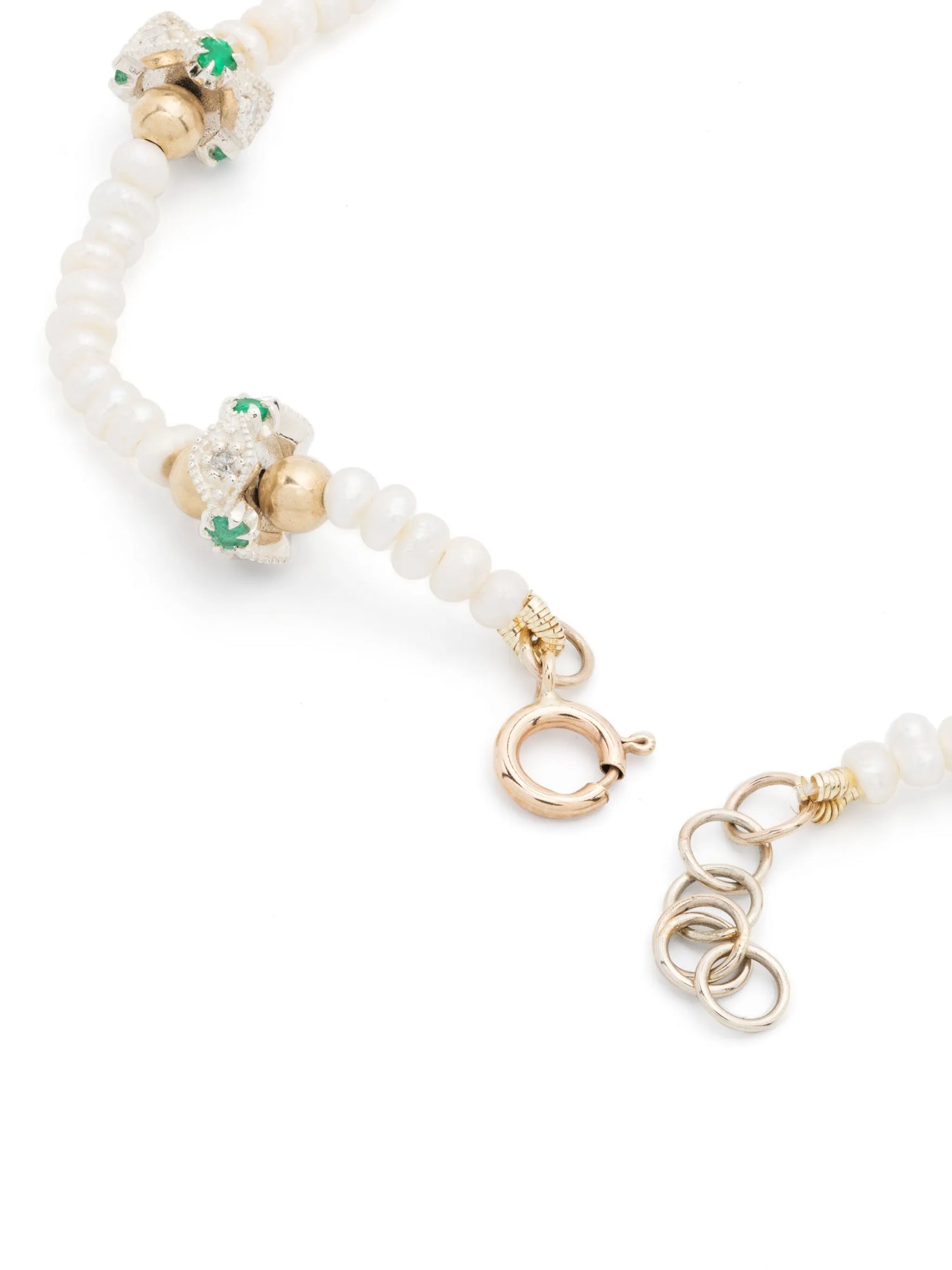 9kt yellow gold Chelsea N°1 pearl and diamond bracelet