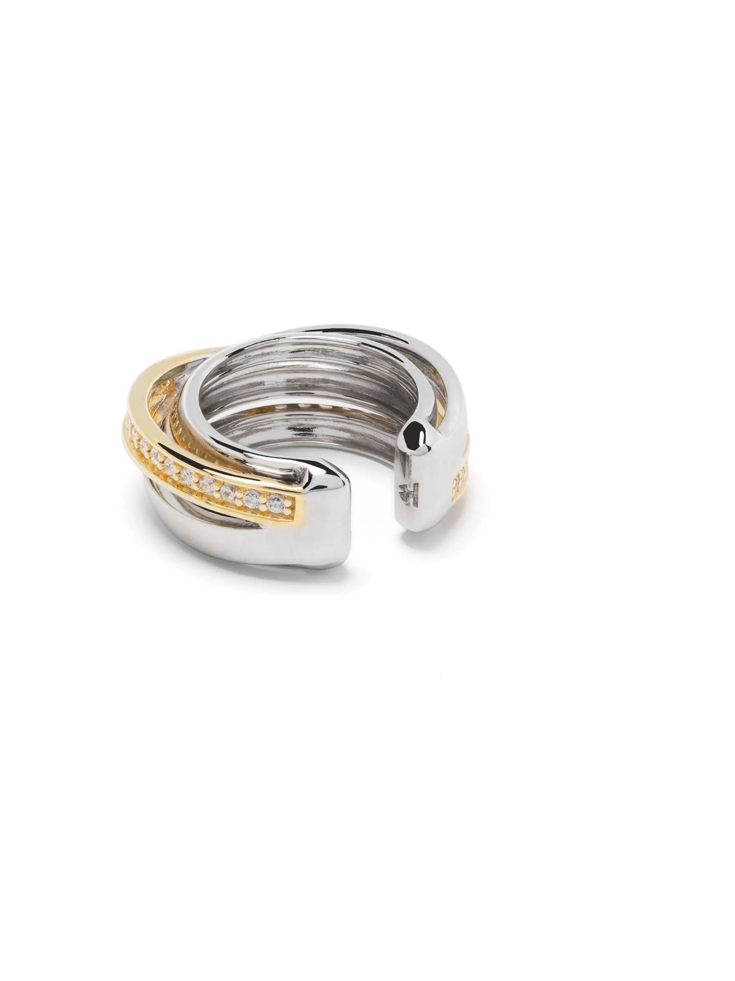9kt yellow gold and sterling silver Orb Duo ear cuff