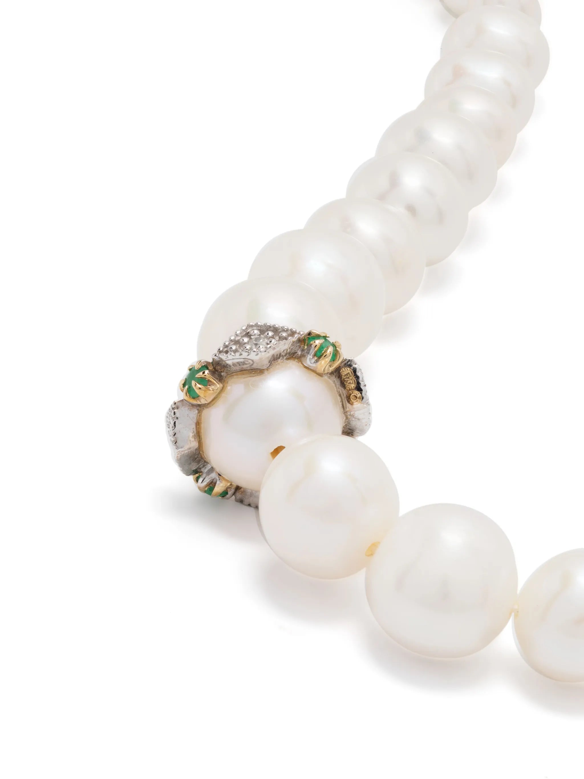 9kt yellow gold Chelsea N°2 pearl and diamond bracelet