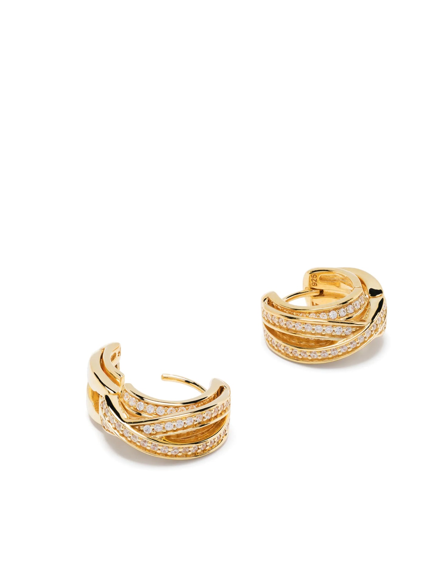 Orb crystal-embellished huggie hoops