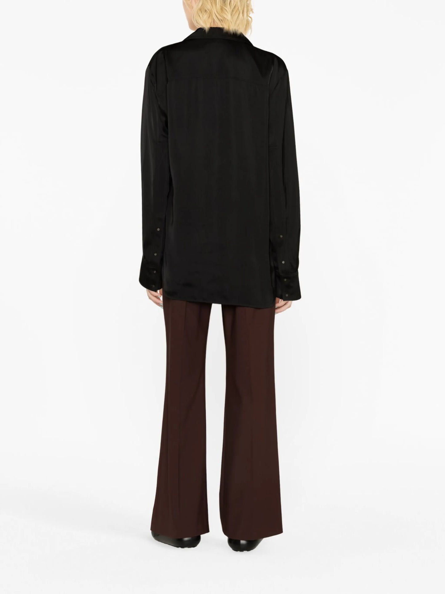 tie-fastening wrap shirt