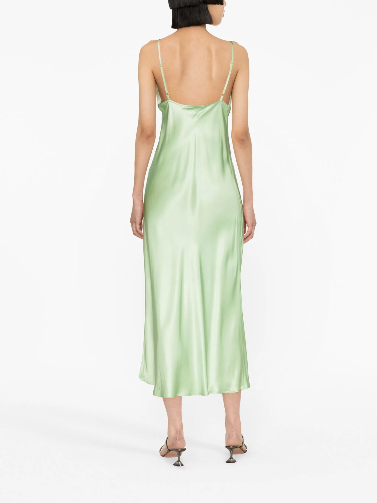 Boheme satin-finish midi slip dress