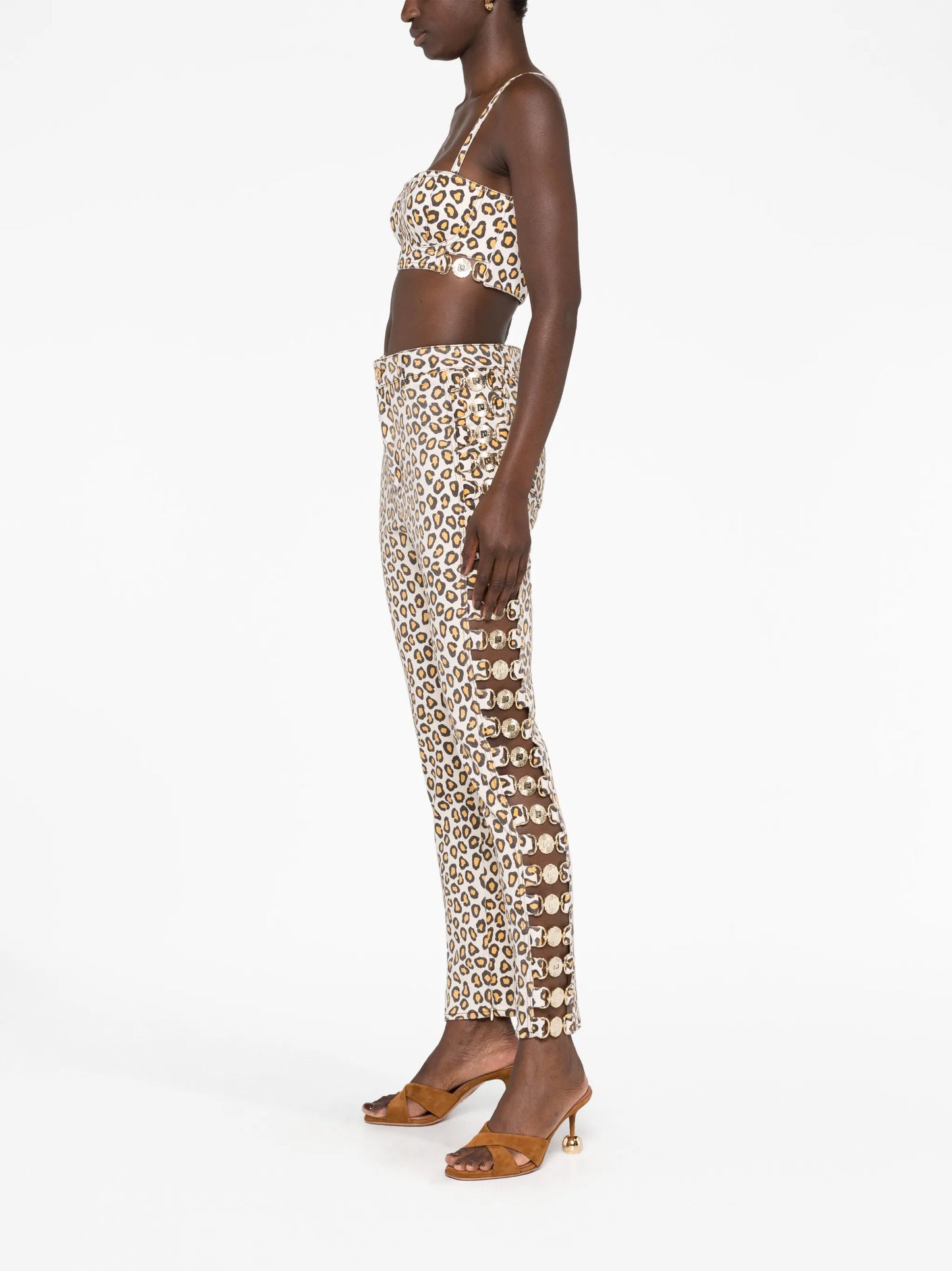 leopard-print jeans