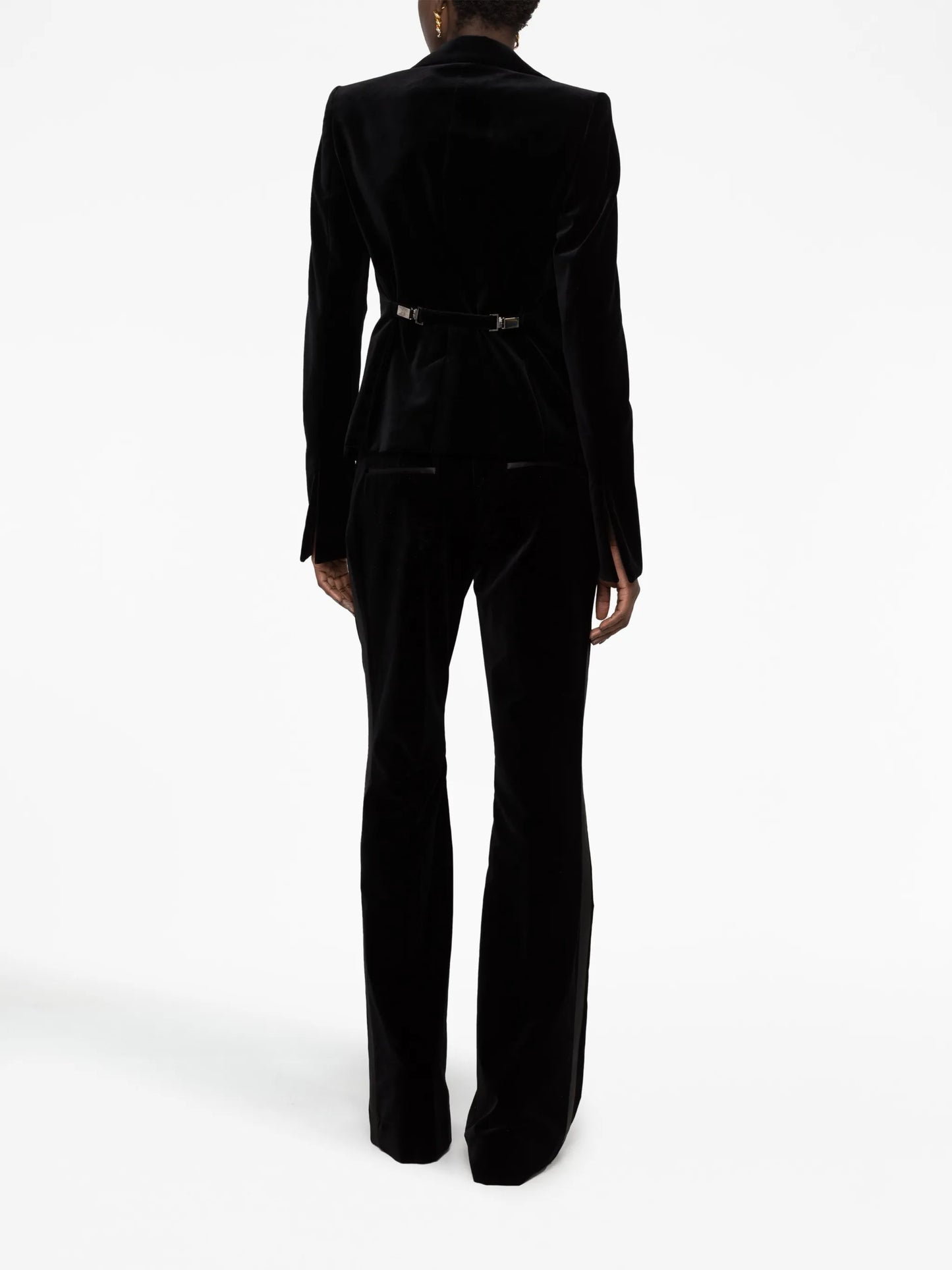 adjustable cotton-velvet blazer