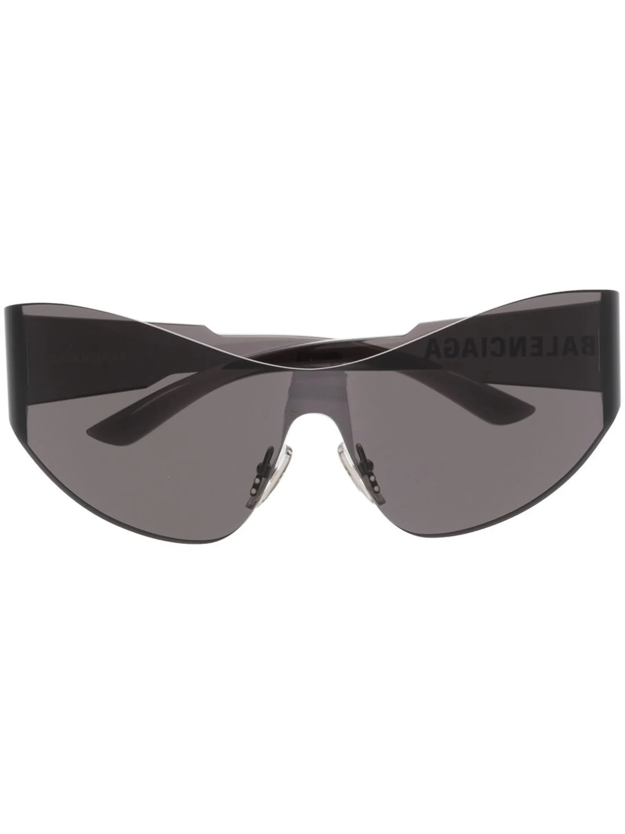 shield-transparent-frame sunglasses