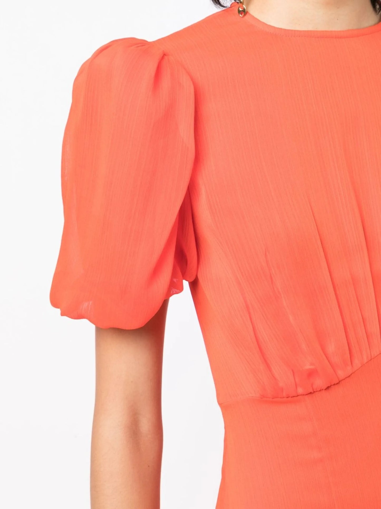 Agua puff-sleeve chiffon maxi dress
