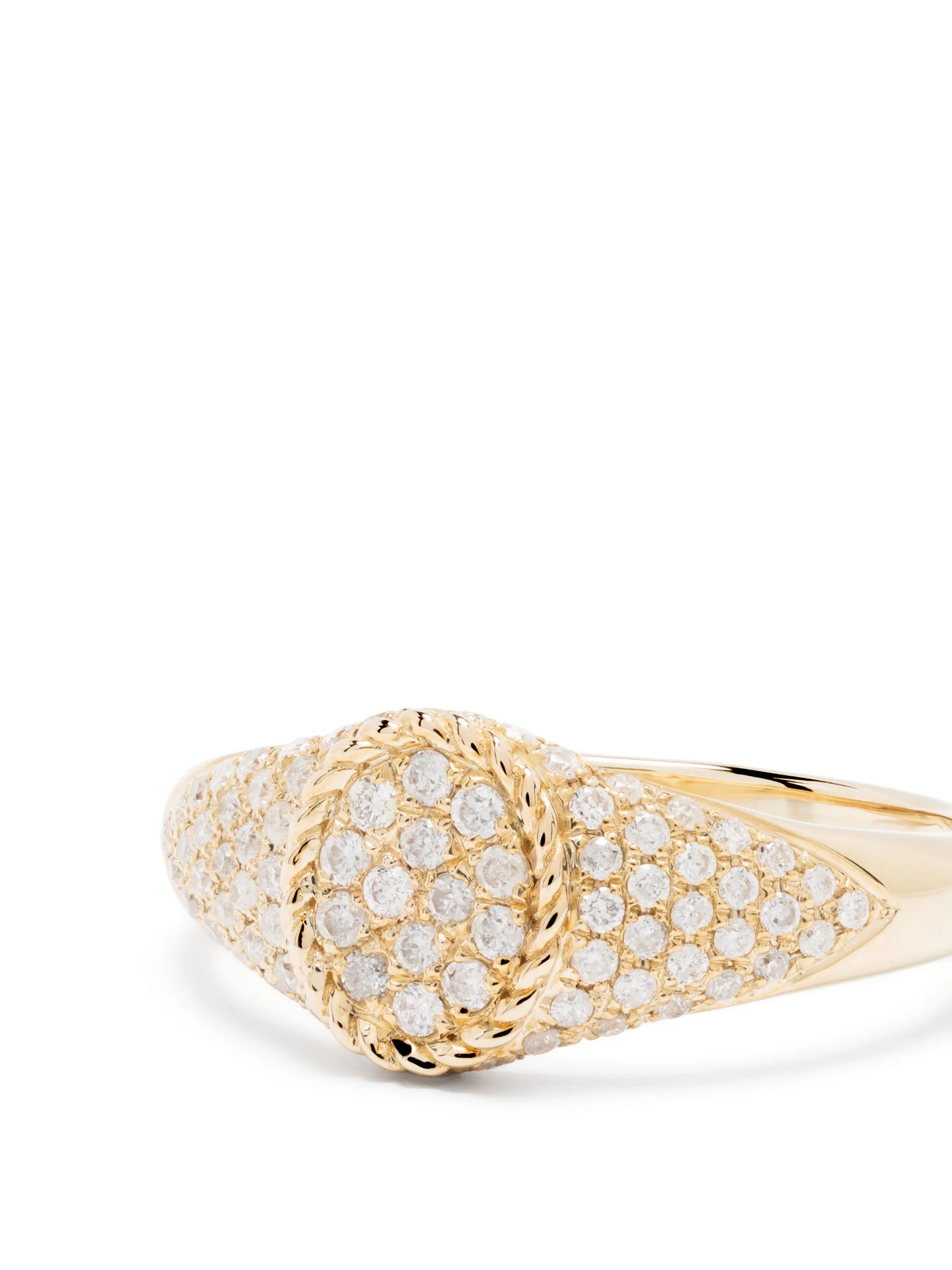 9kt yellow gold Baby Chevalier diamond signet ring