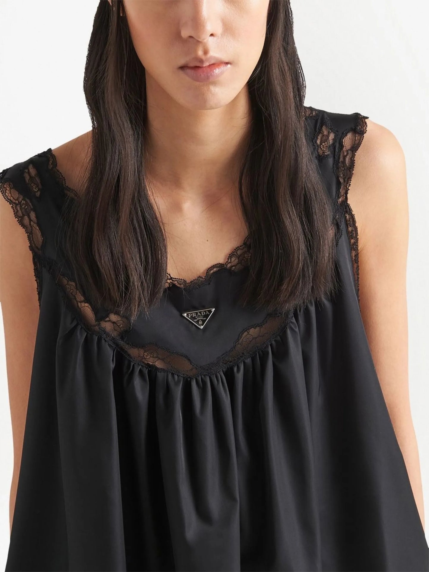 Re-Nylon lace midi dress