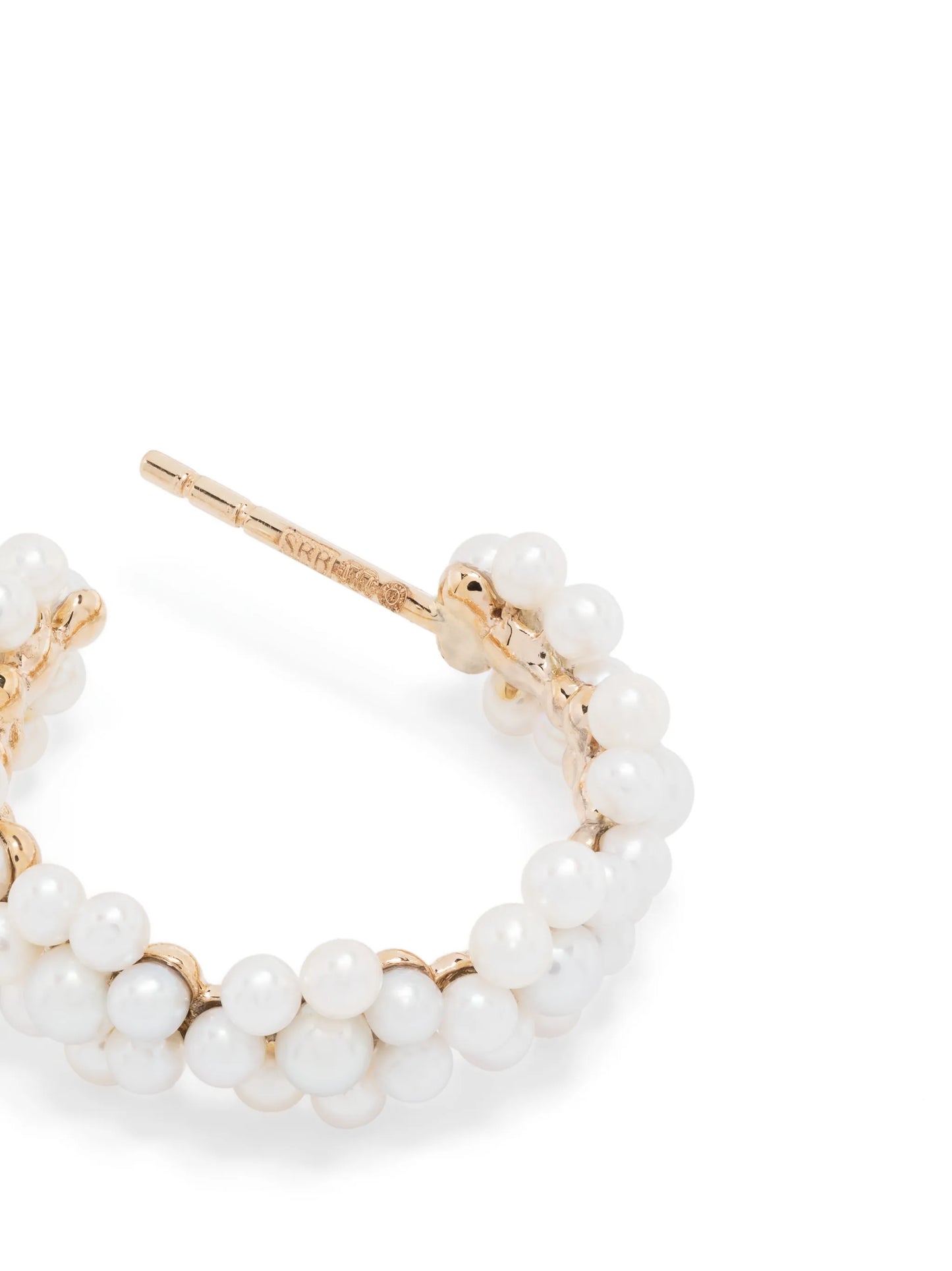 14kt yellow gold Boucle Parc pearl hoop earring