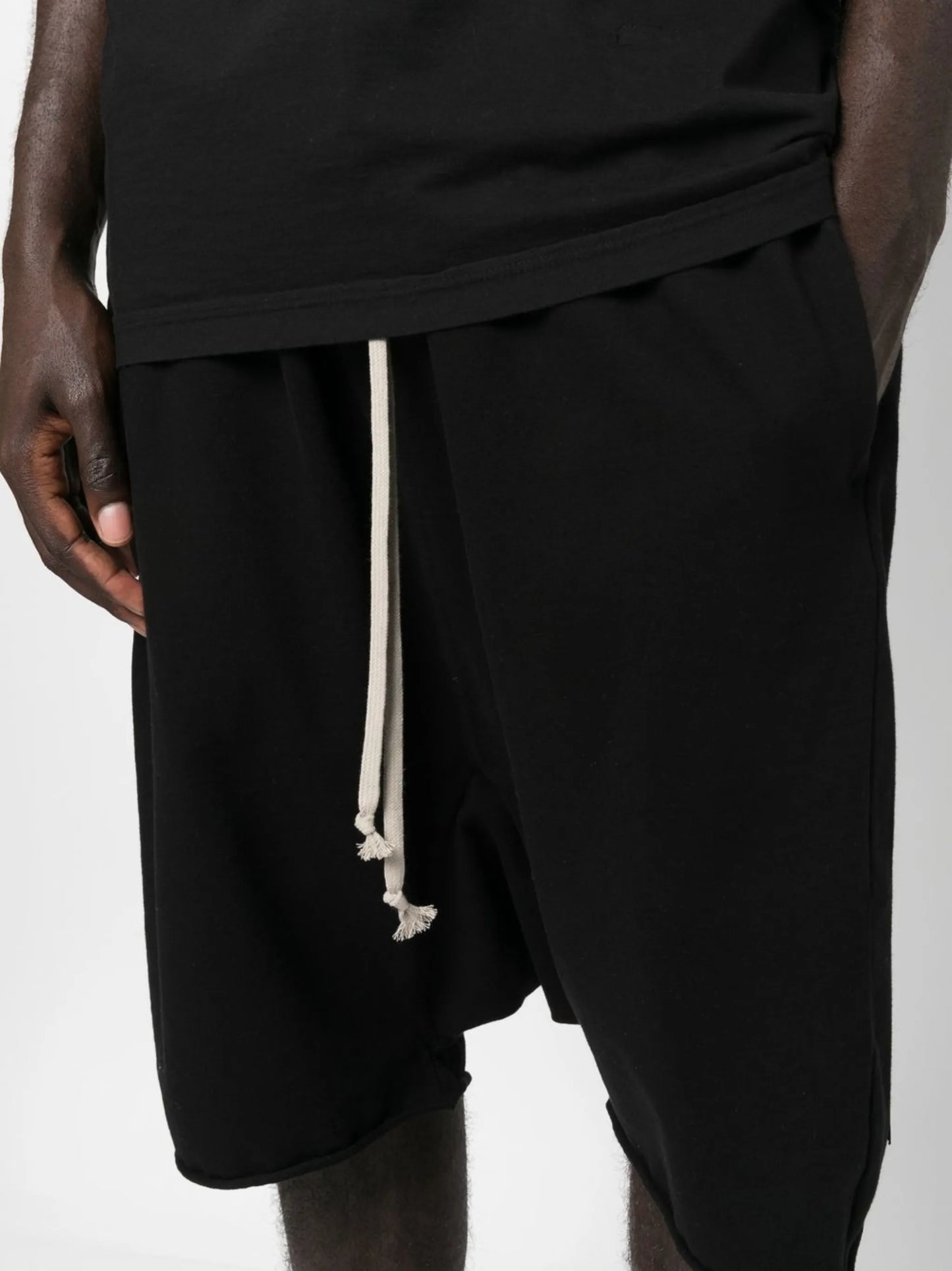 drop-crotch cotton shorts