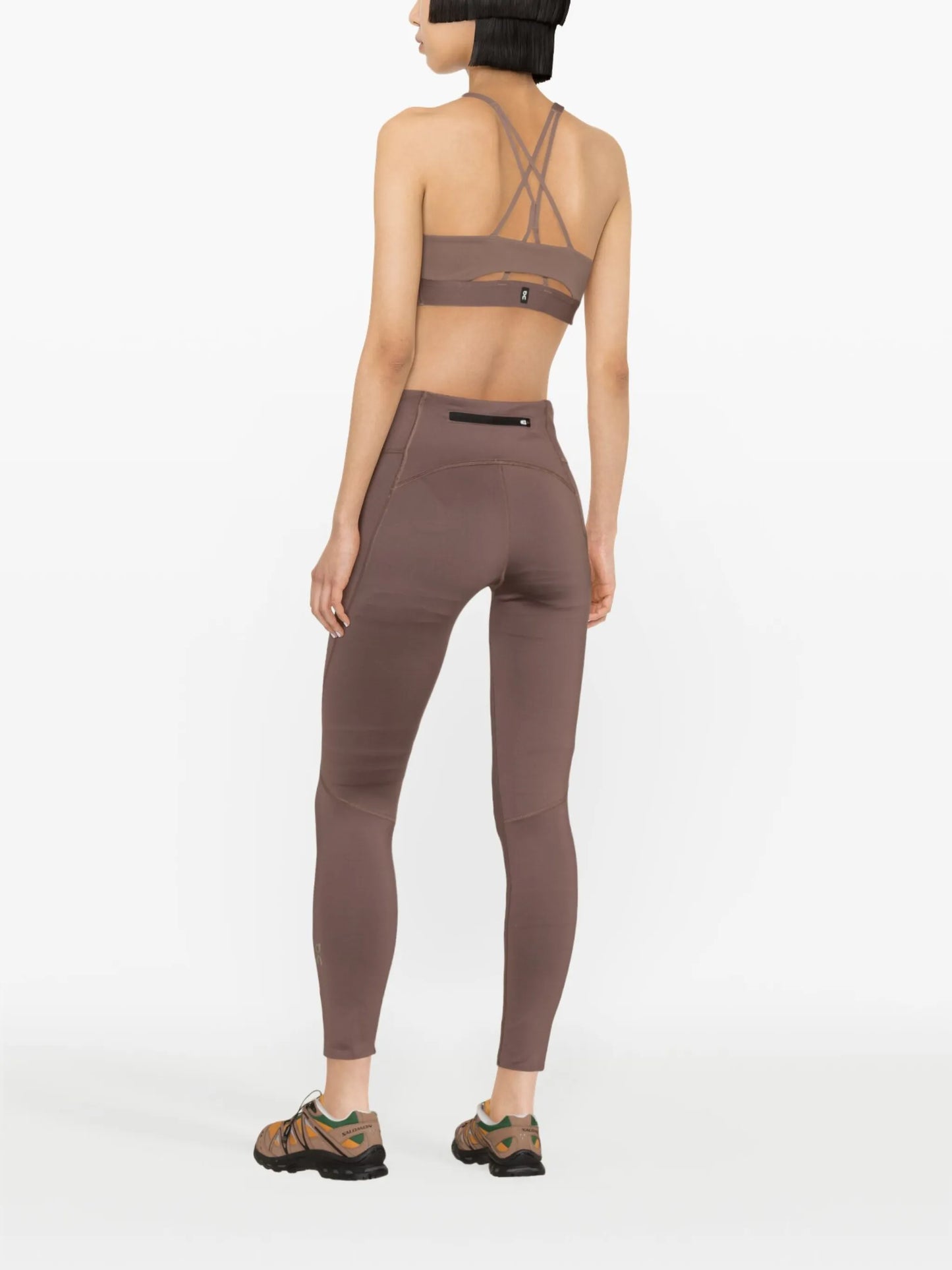 flocked logo high-waisted leggings