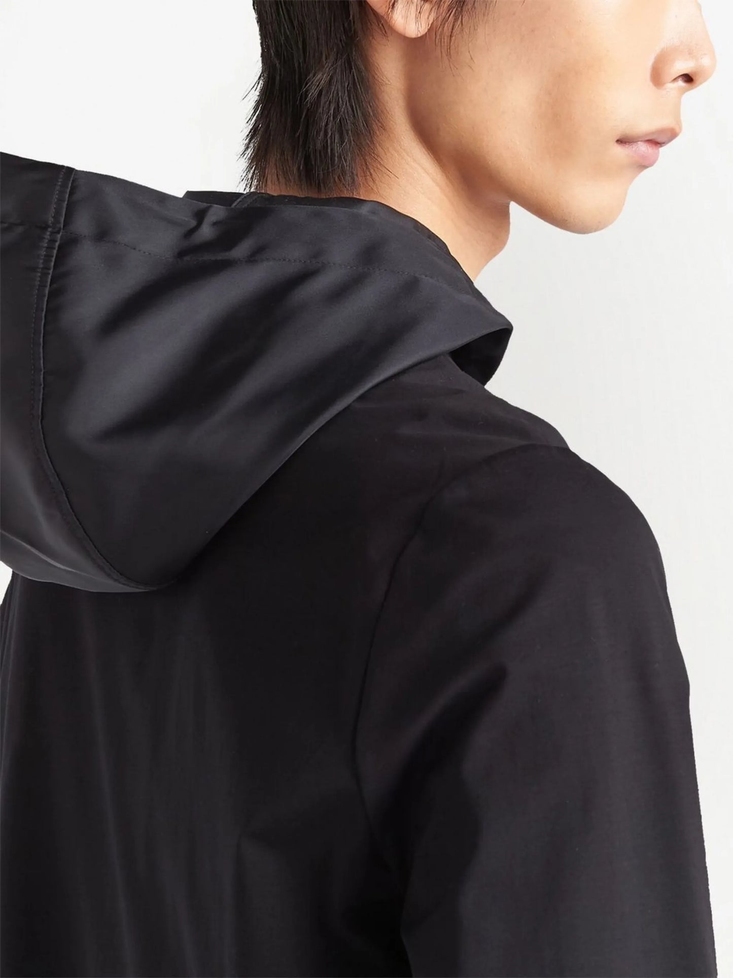 logo-plaque hooded jacket