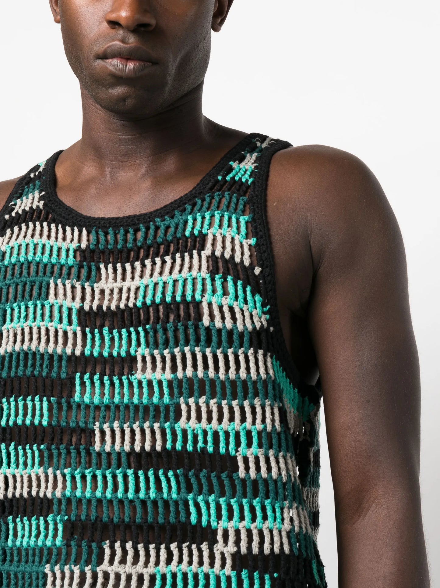 round-neck crocheted tank