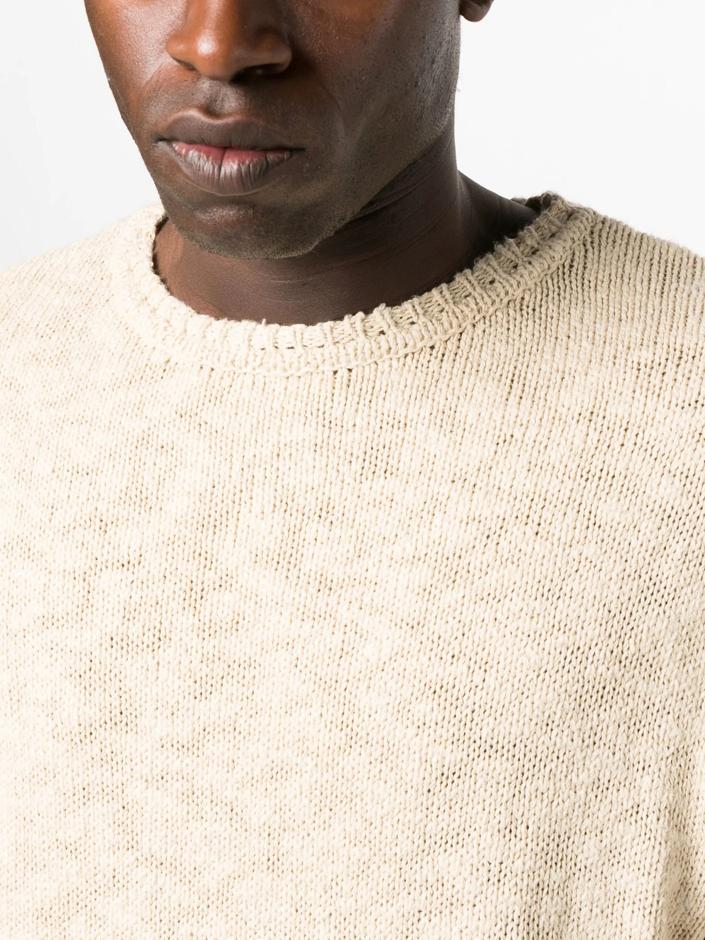 knitted long-sleeve cotton jumper