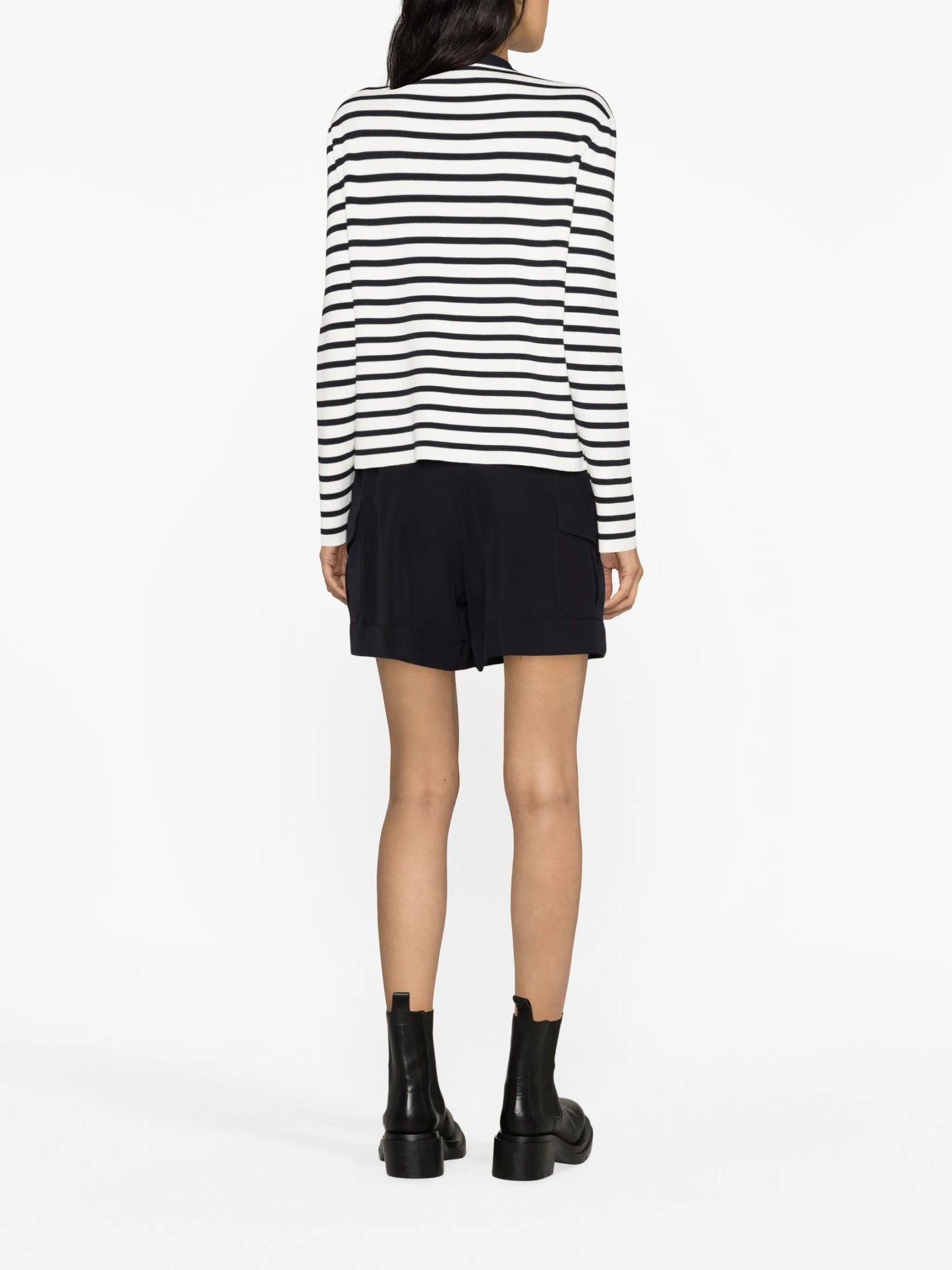 Sailor striped cotton-blend cardigan