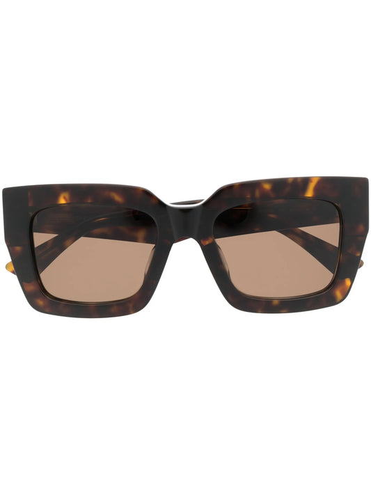 tortoiseshell-effect oversized sunglasses