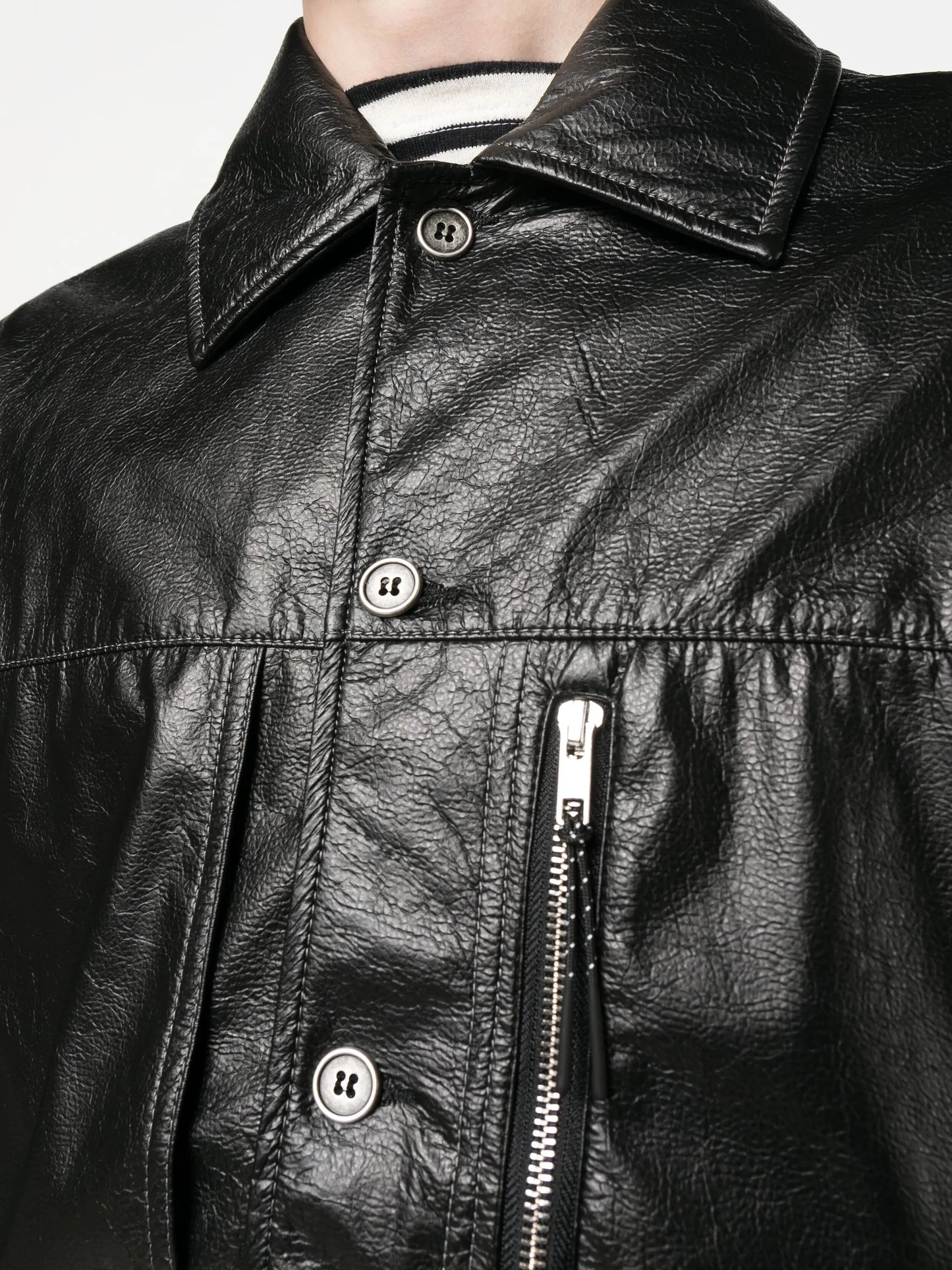 faux leather shirt jacket