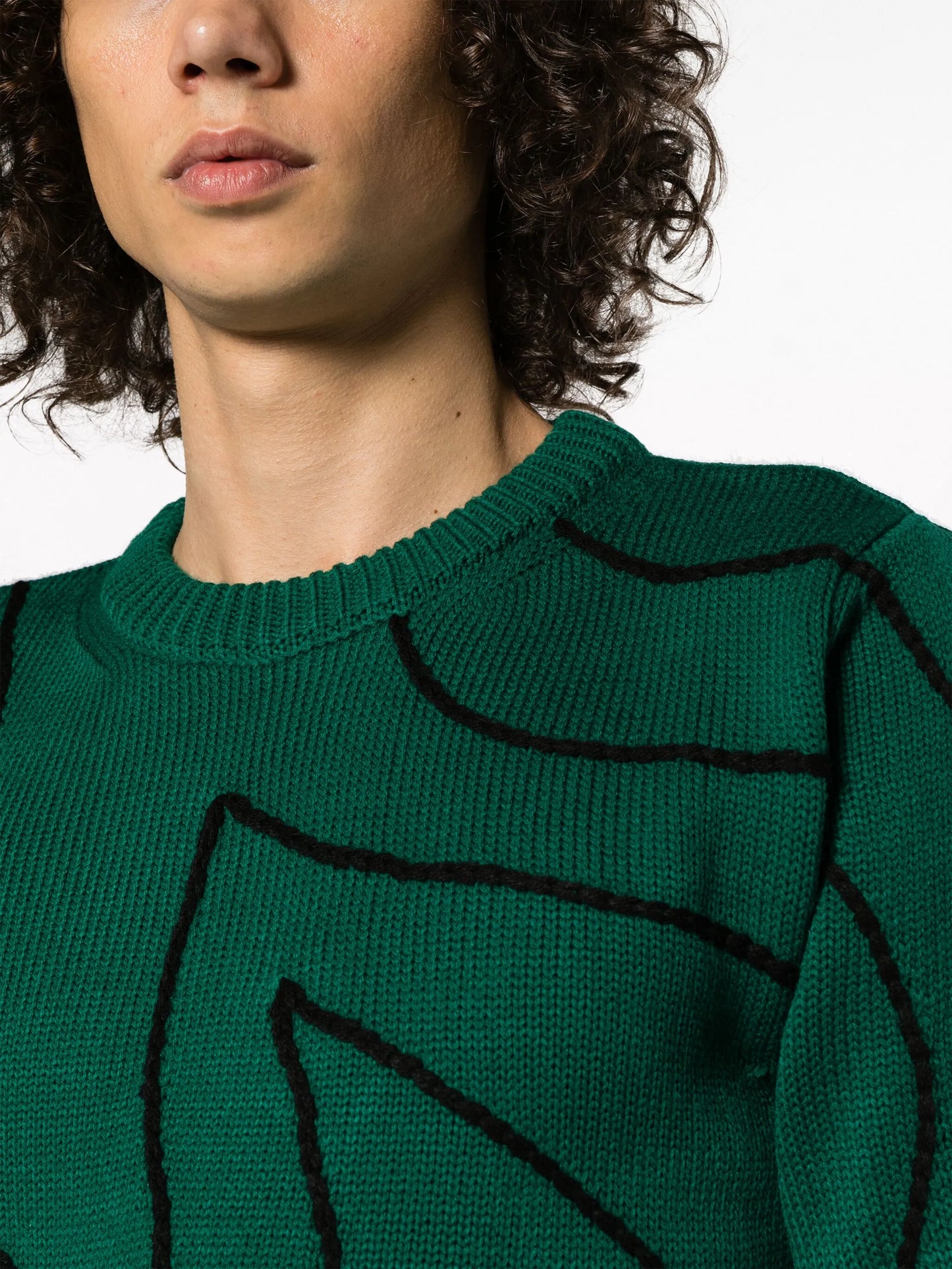 graphic-print crew-neck jumper