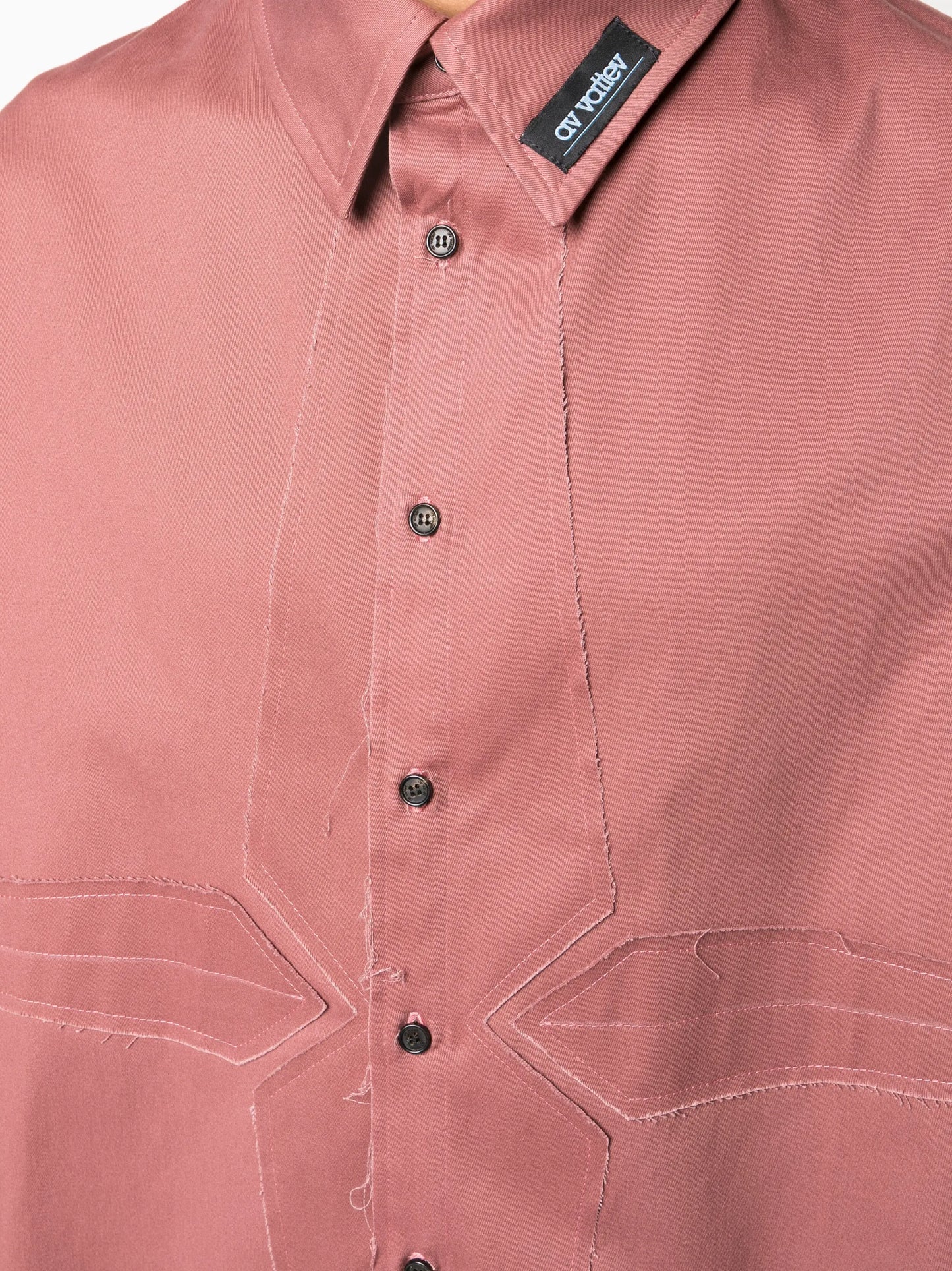 raw-cut edge cotton shirt