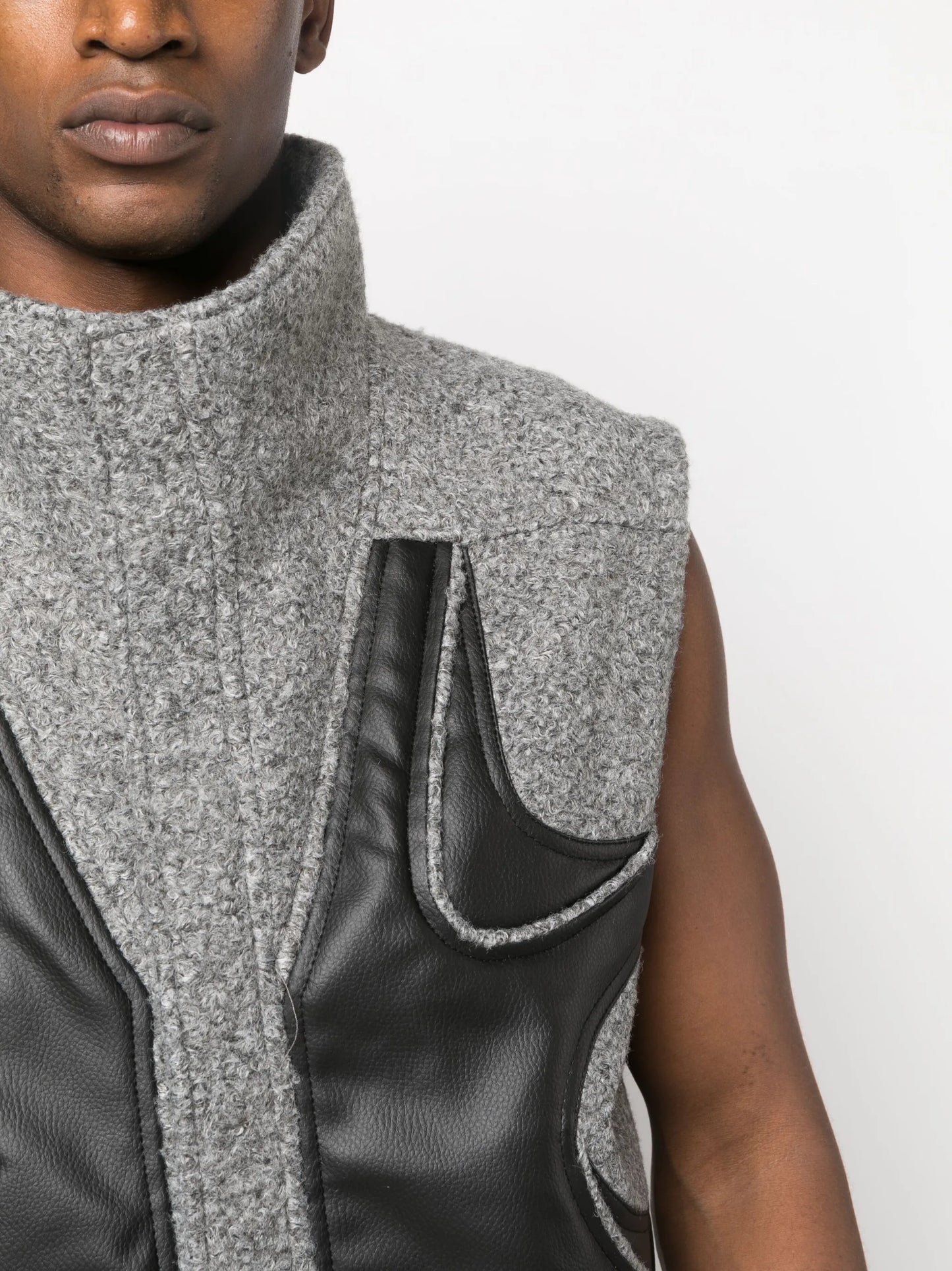 panelled cropped gilet