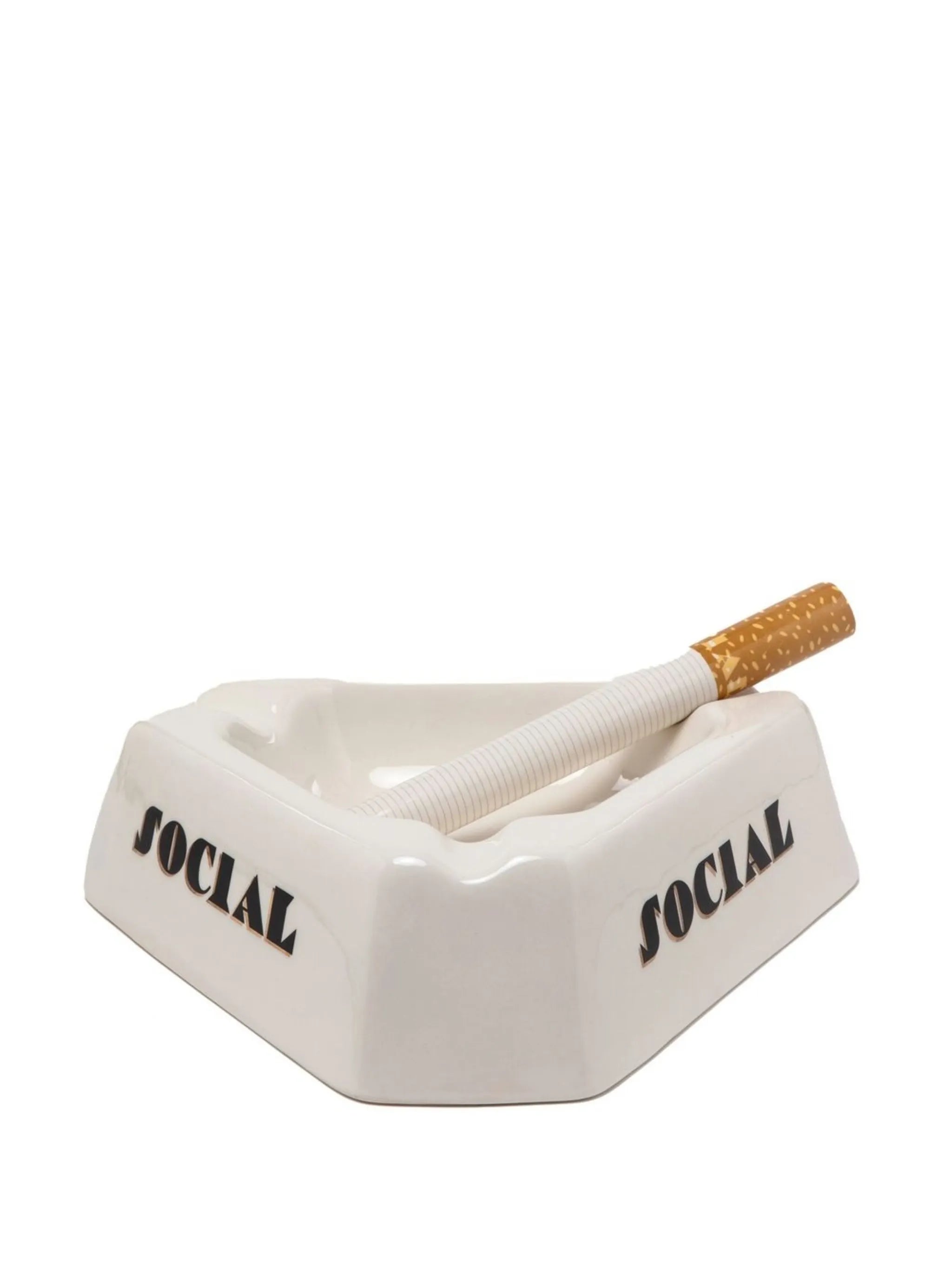 slogan-print porcelain ashtray