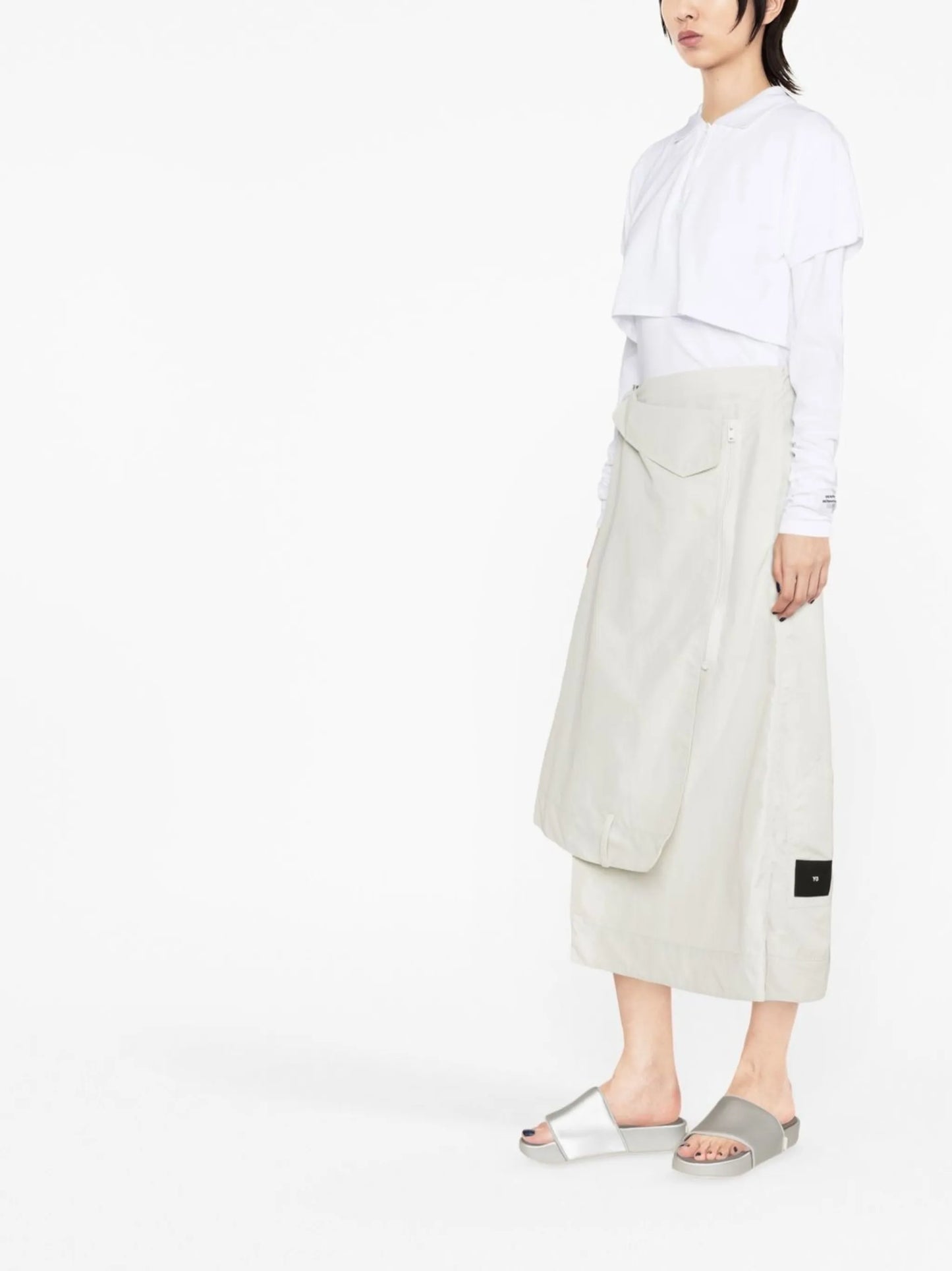 asymmetric midi skirt