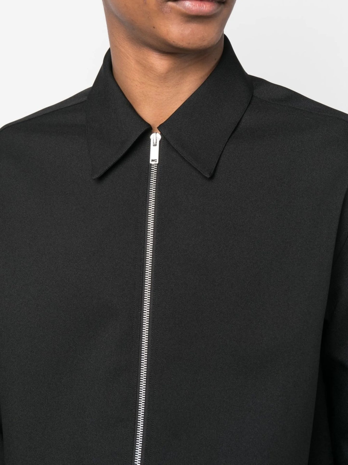 zipped-up fastening shirt