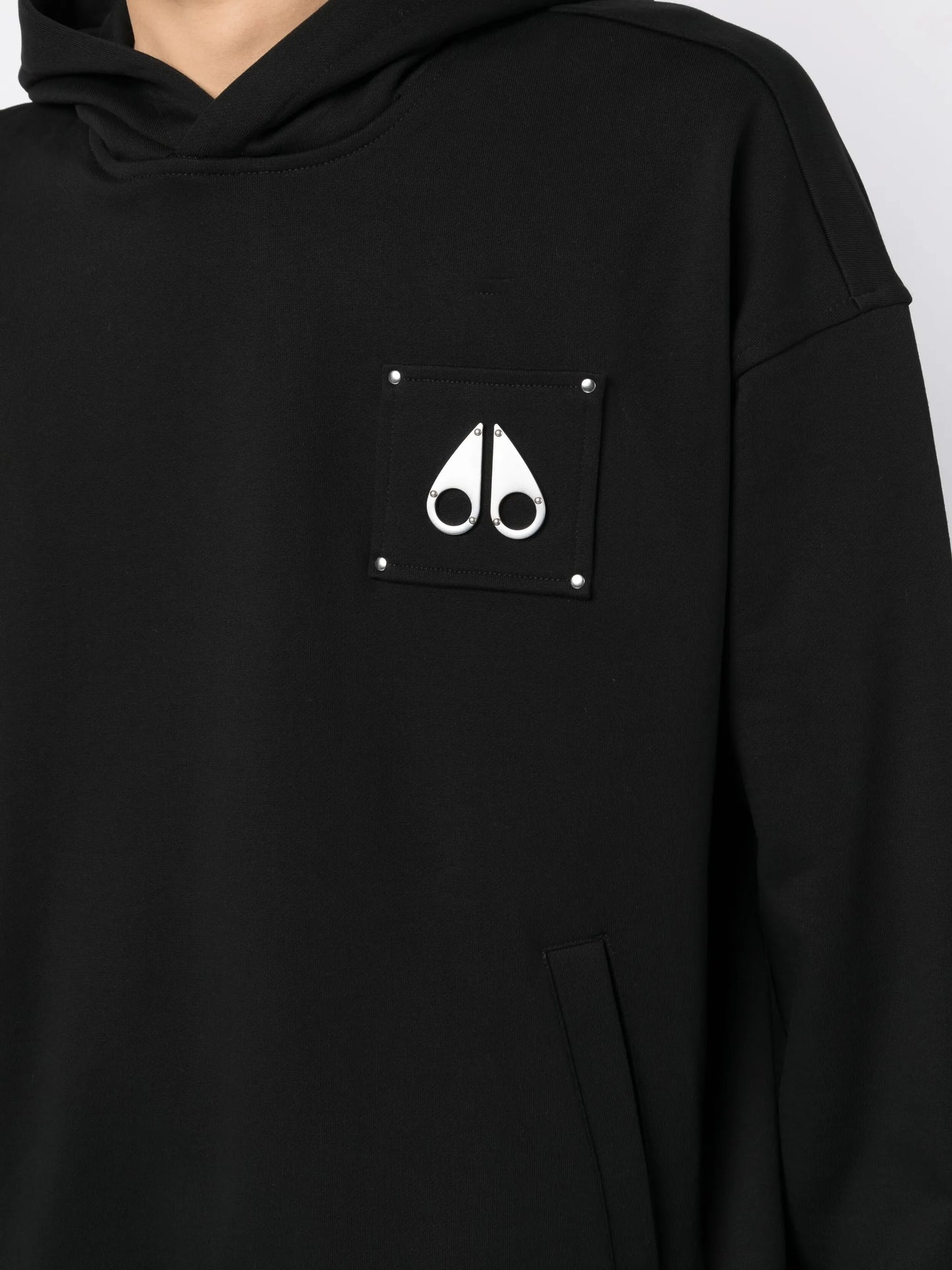 logo-patch cotton hoodie