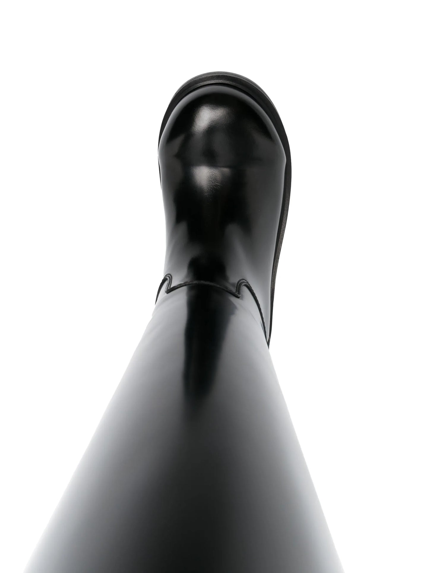 patent-leather knee-high boots