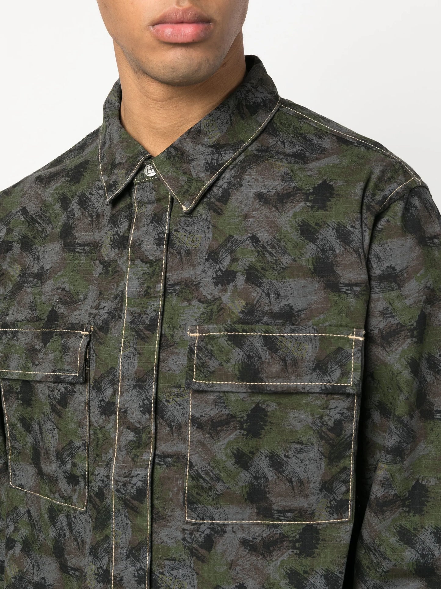 graphic-print cotton shirt