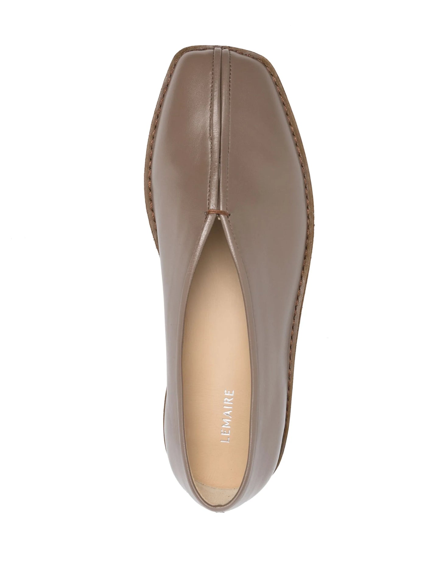 piped-detail square-toe loafers