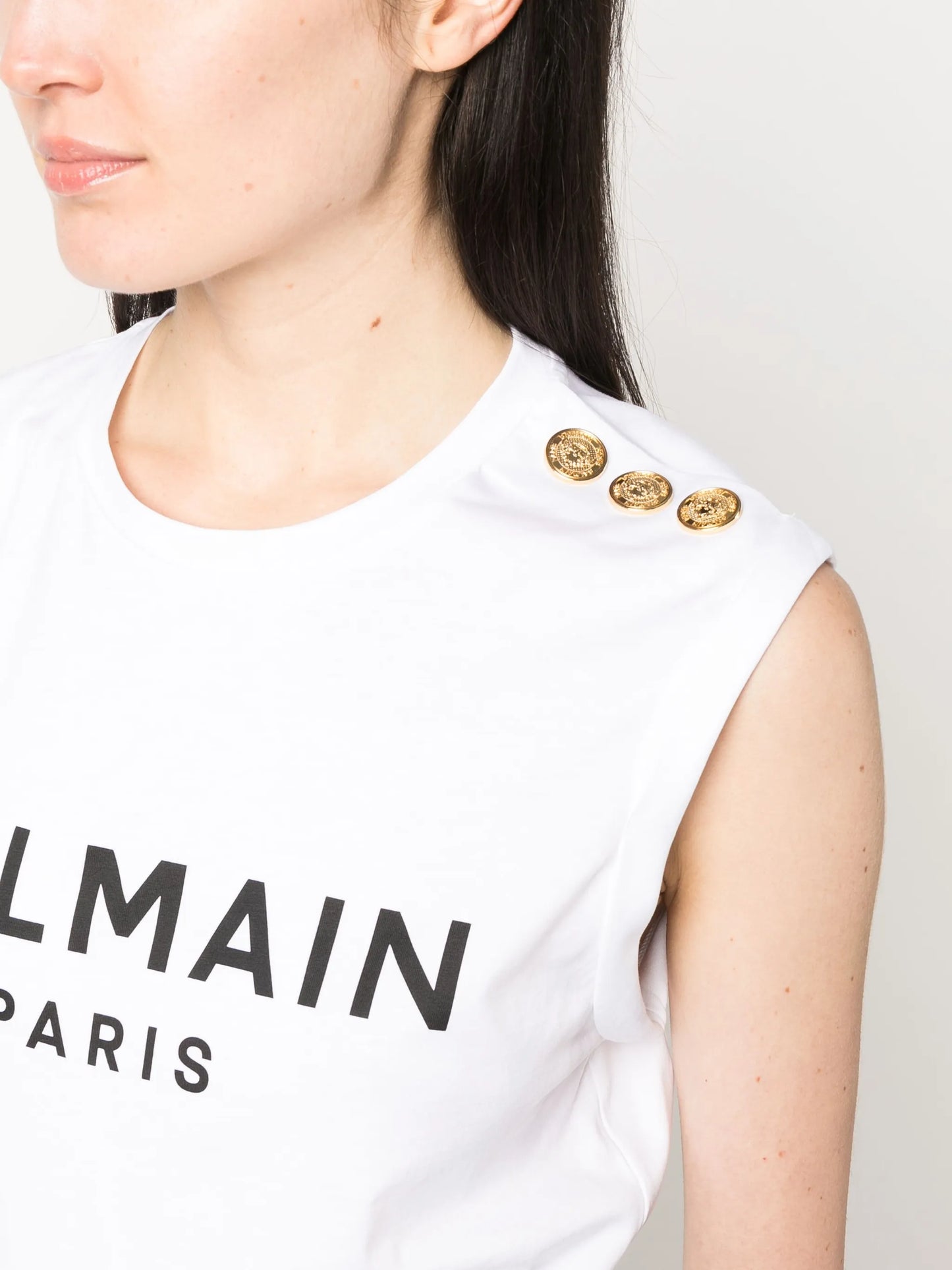 logo-print detail tank top