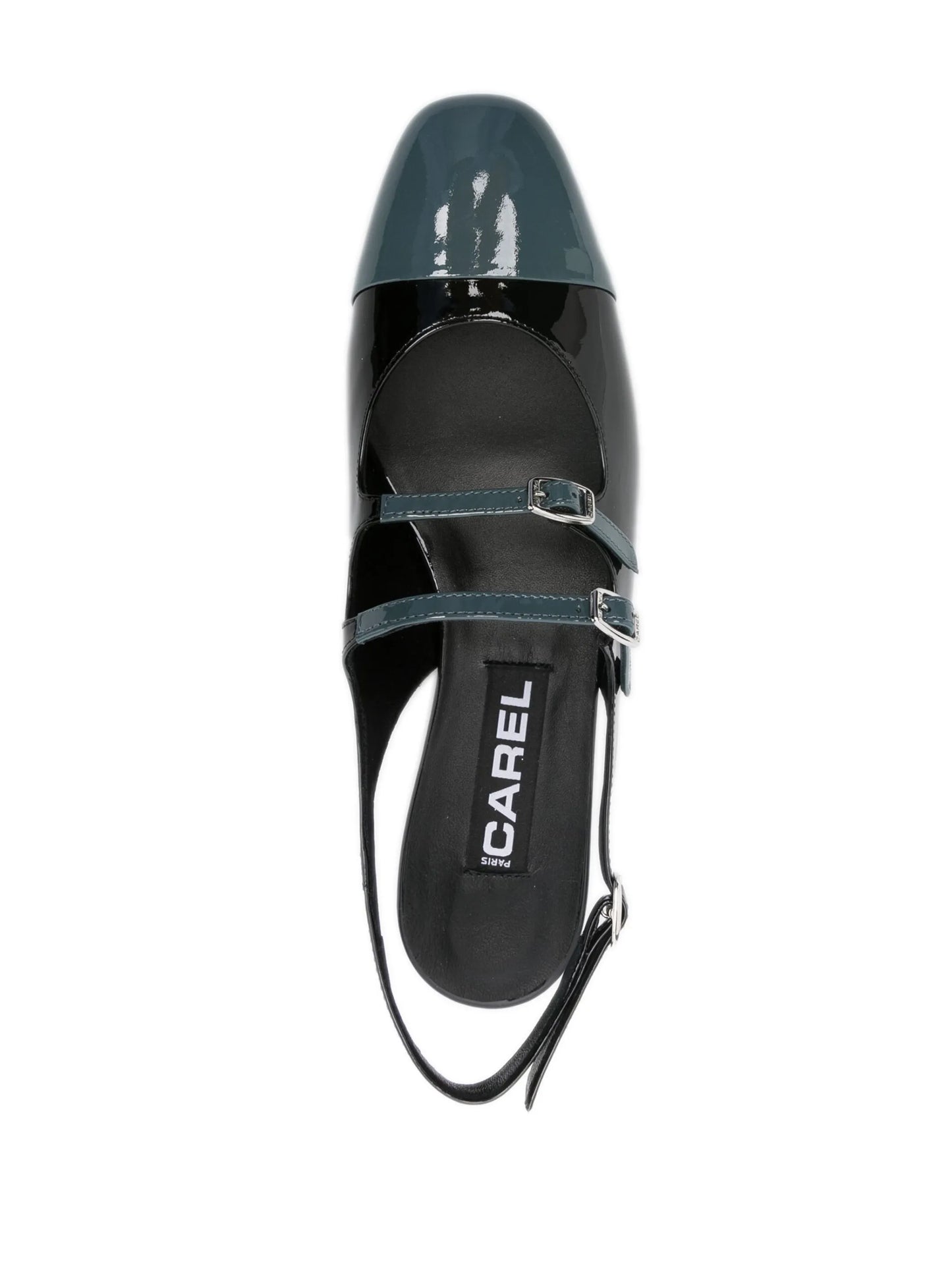 35mm double-strap leather pumps