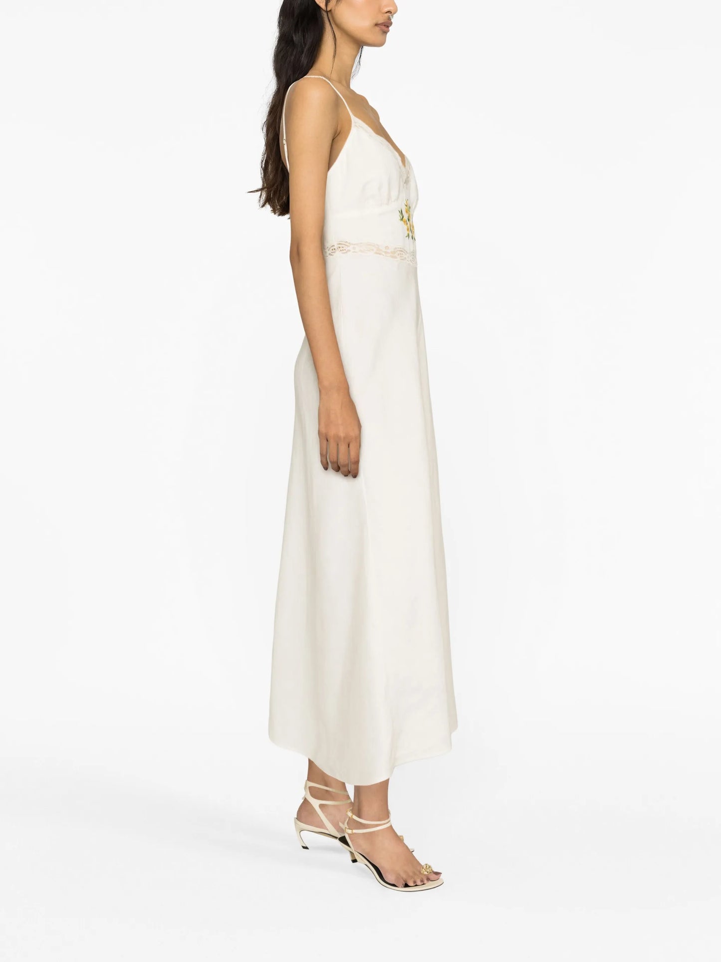 Amora floral-embroidered cotton dress