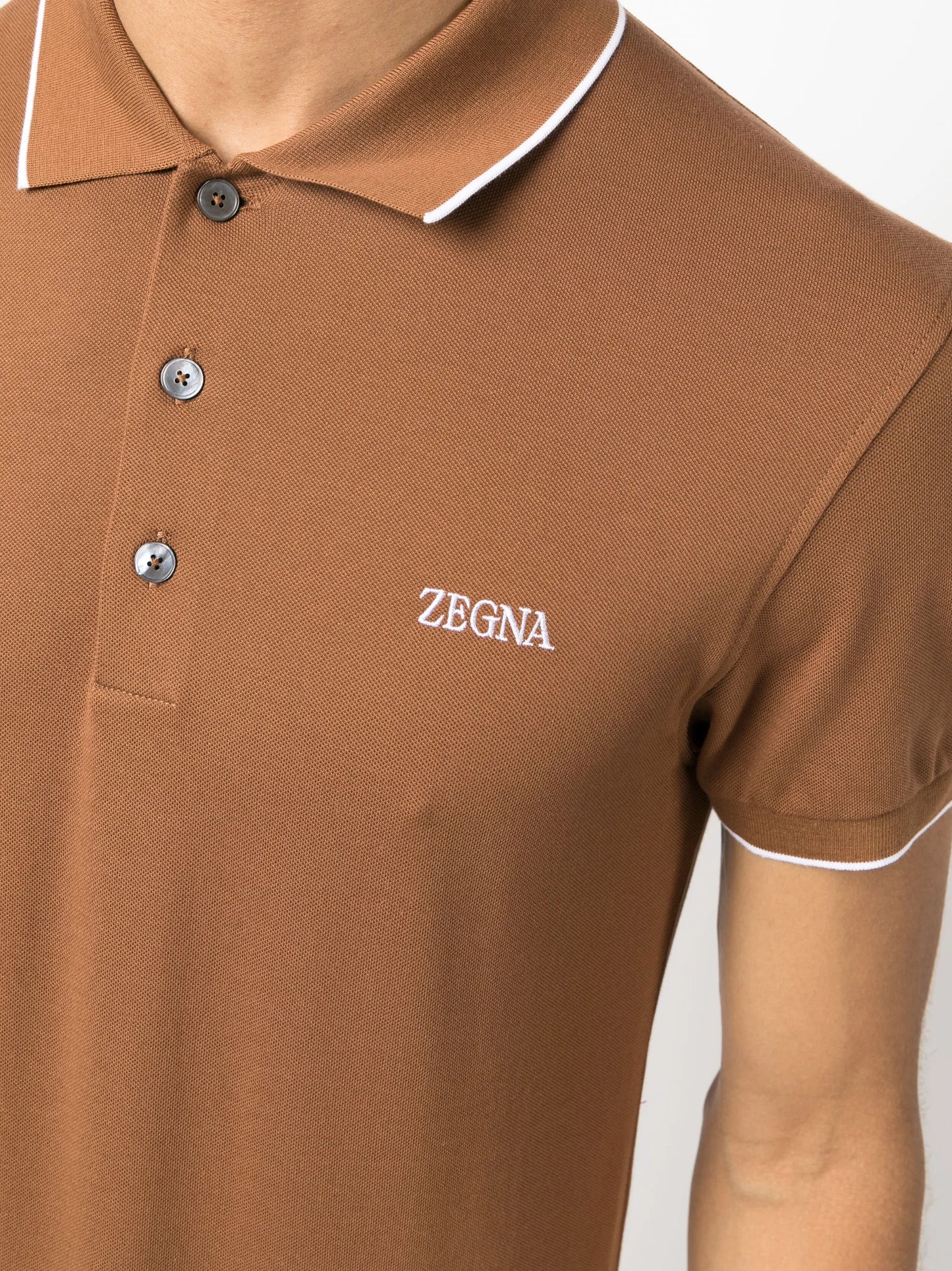 embroidered-logo cotton polo shirt