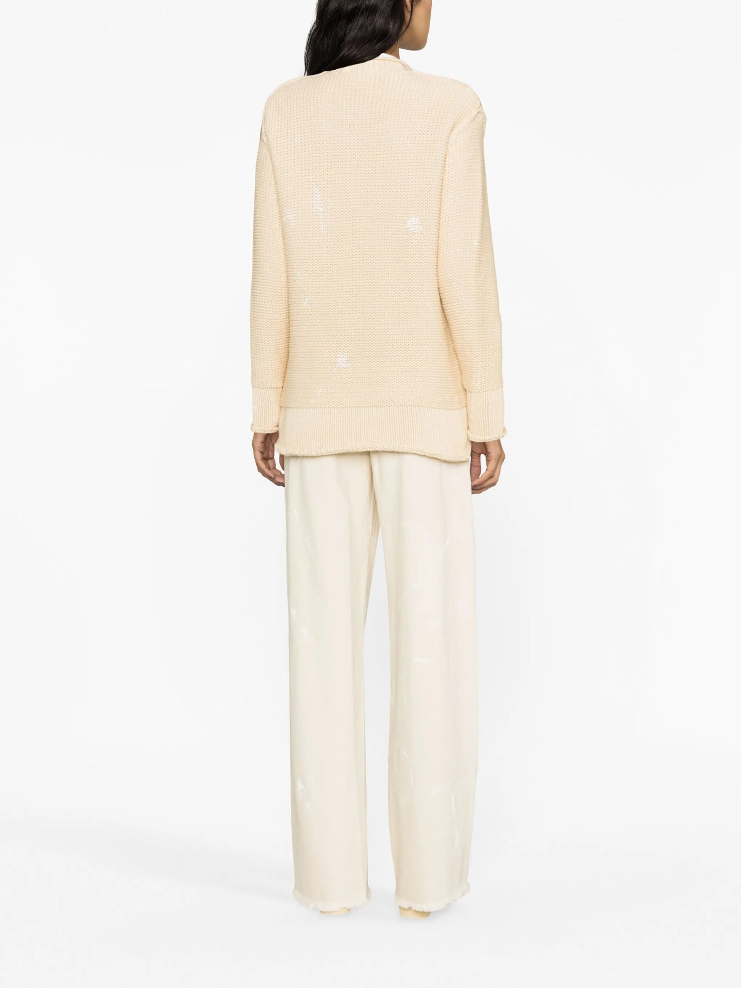 rolled-hem long-sleeve jumper