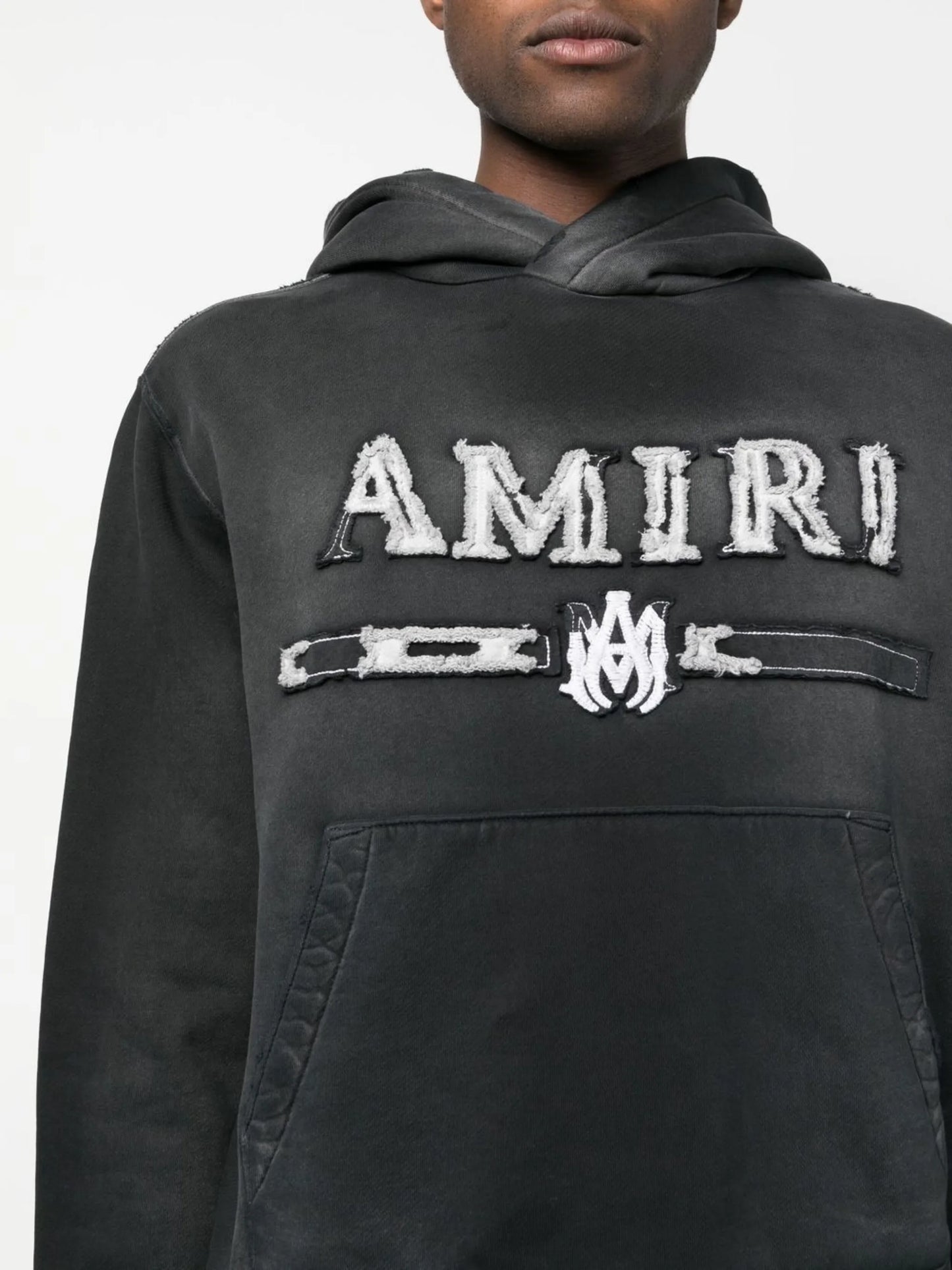 faded-effect logo hoodie