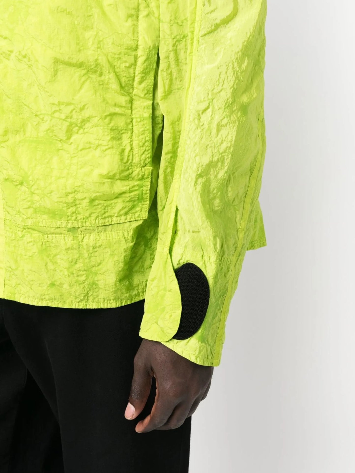 crinkle-finish hooded jacket