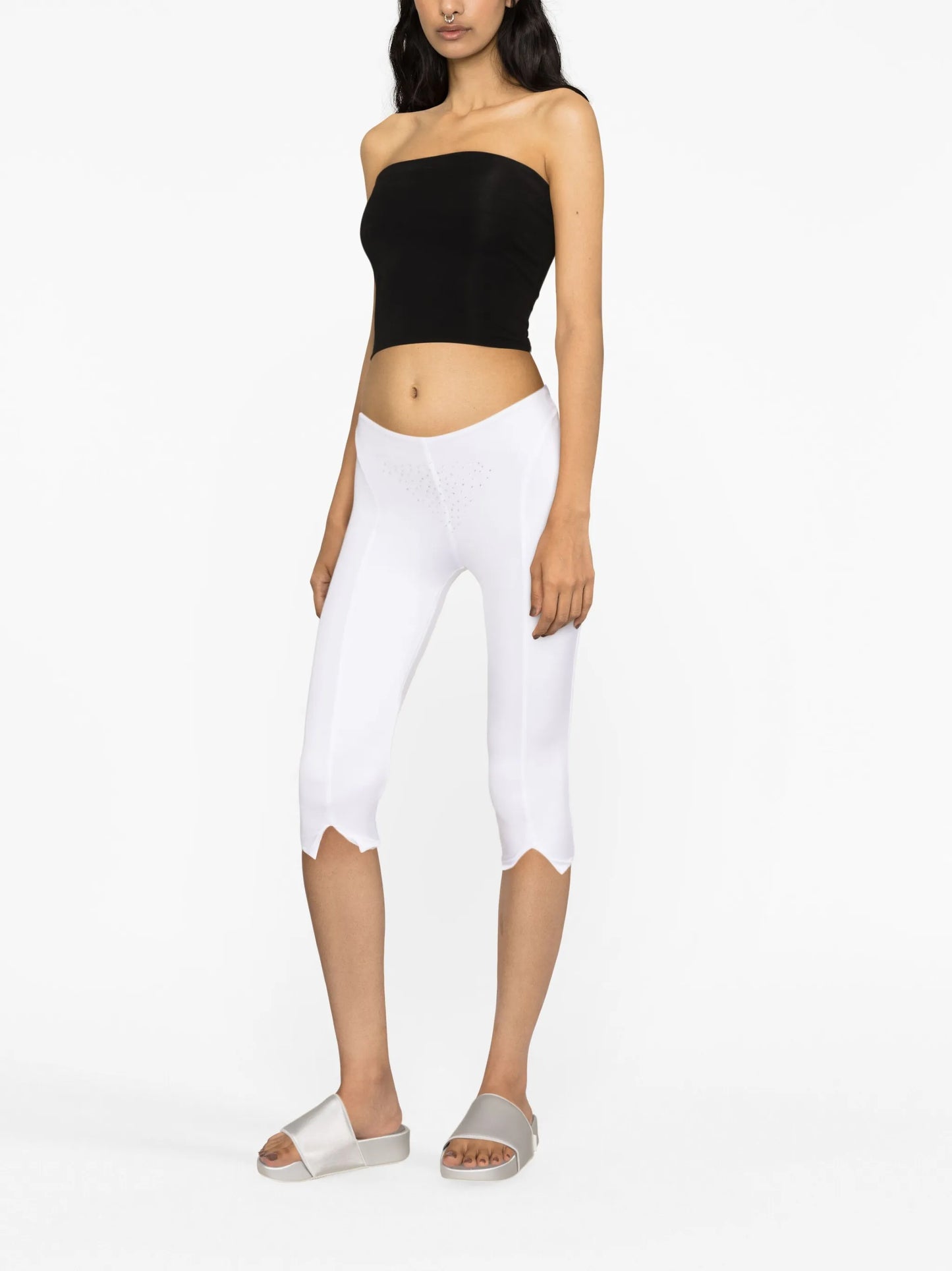 crystal-embellished cropped leggings