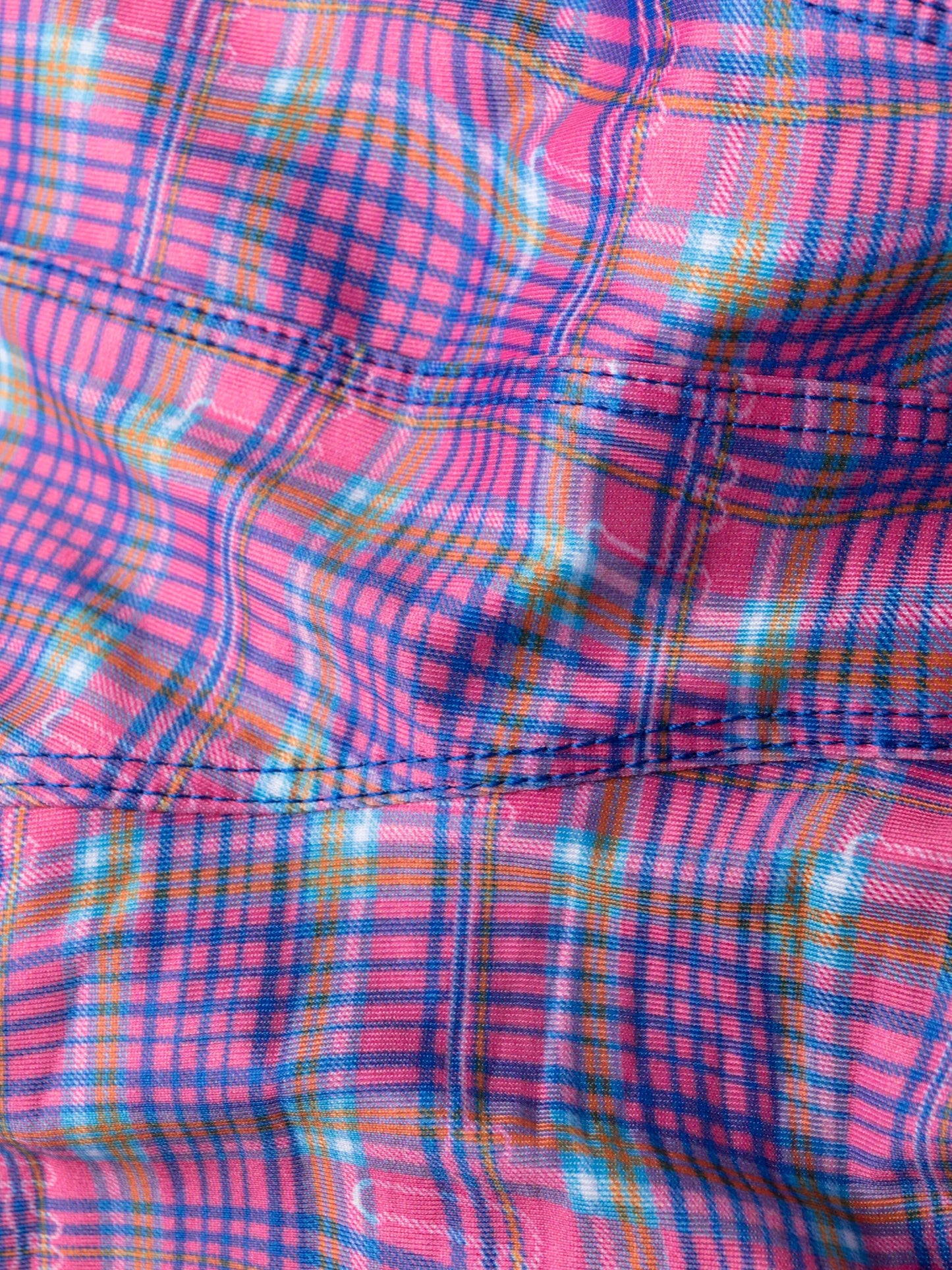 check-pattern bikini top