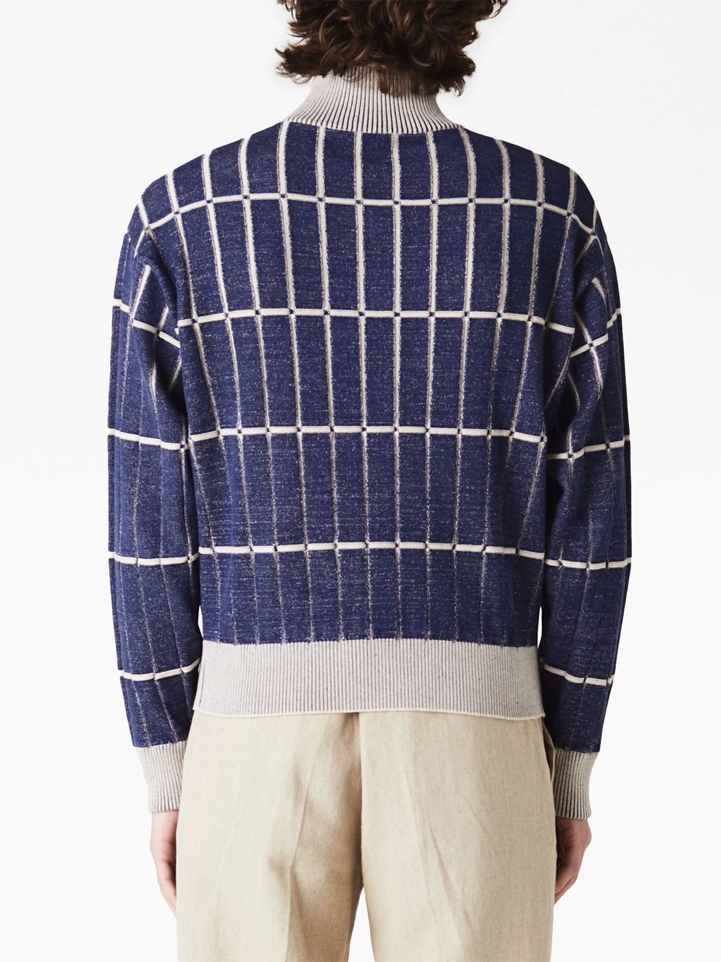 checkered knit jumper