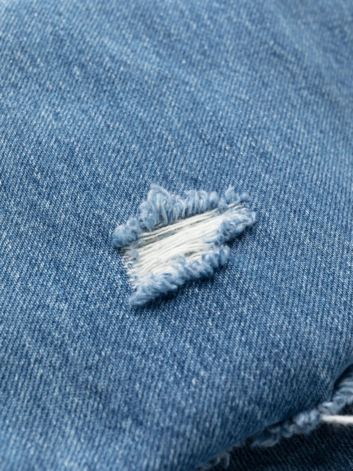 distressed straight-leg jeans