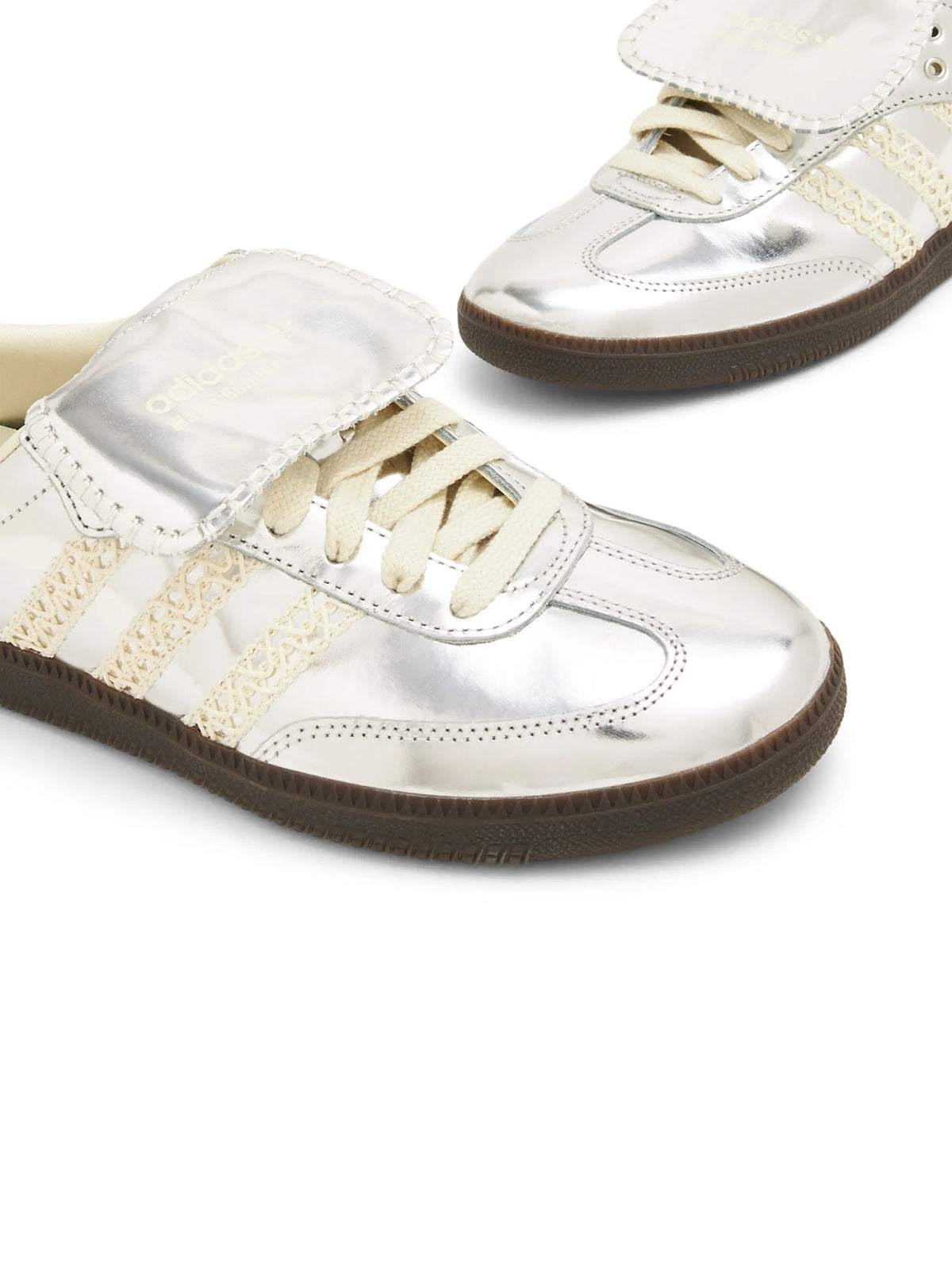 Wales Bonner Silver Samba leather sneakers