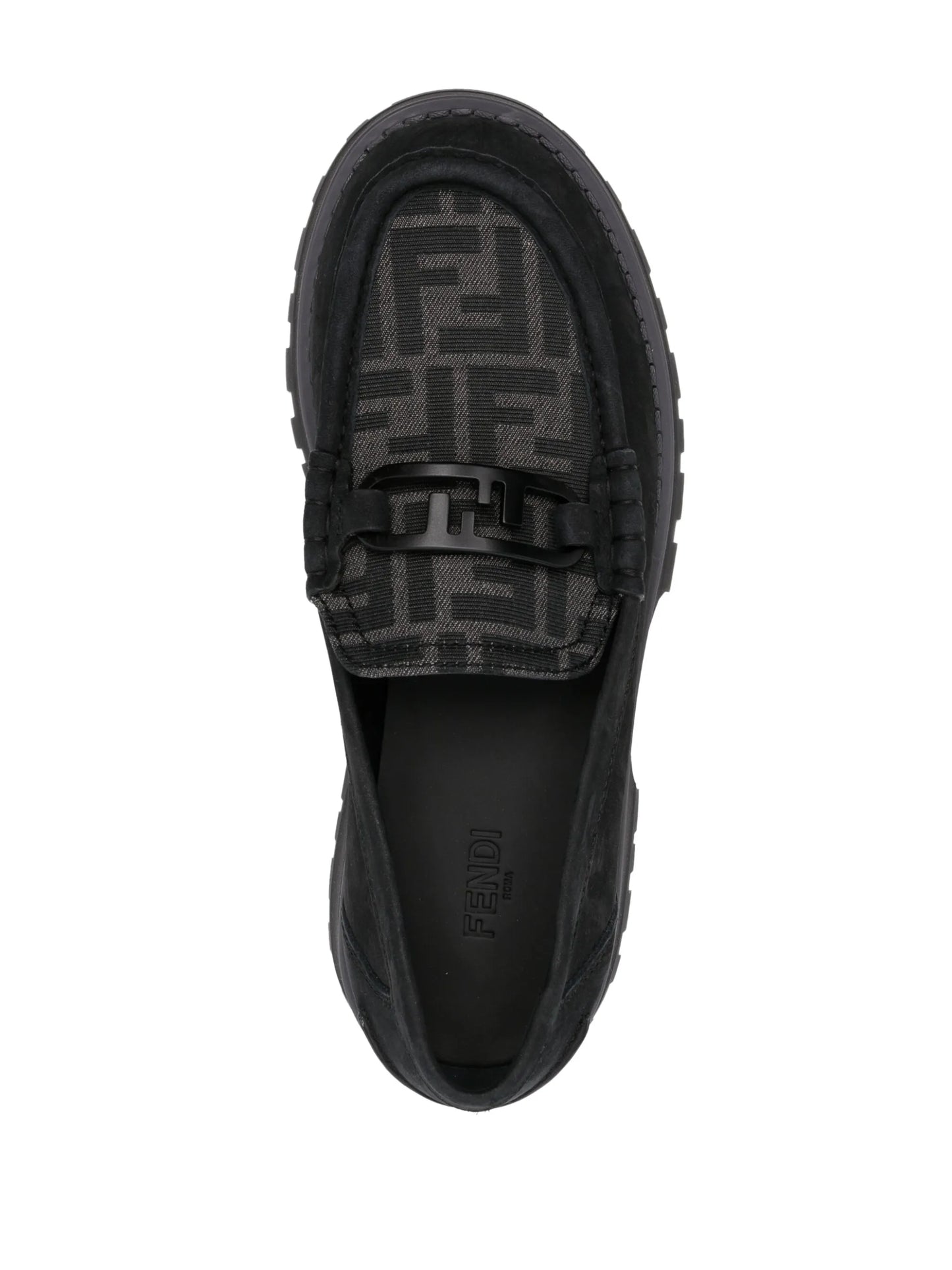 logo-print leather loafers