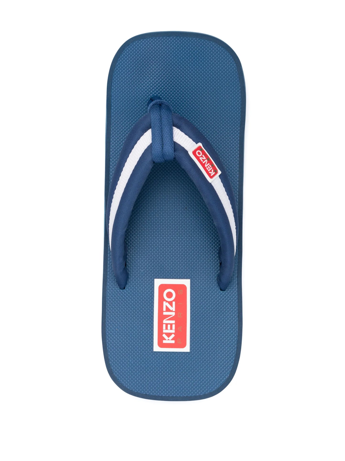 logo-patch striped flip flops