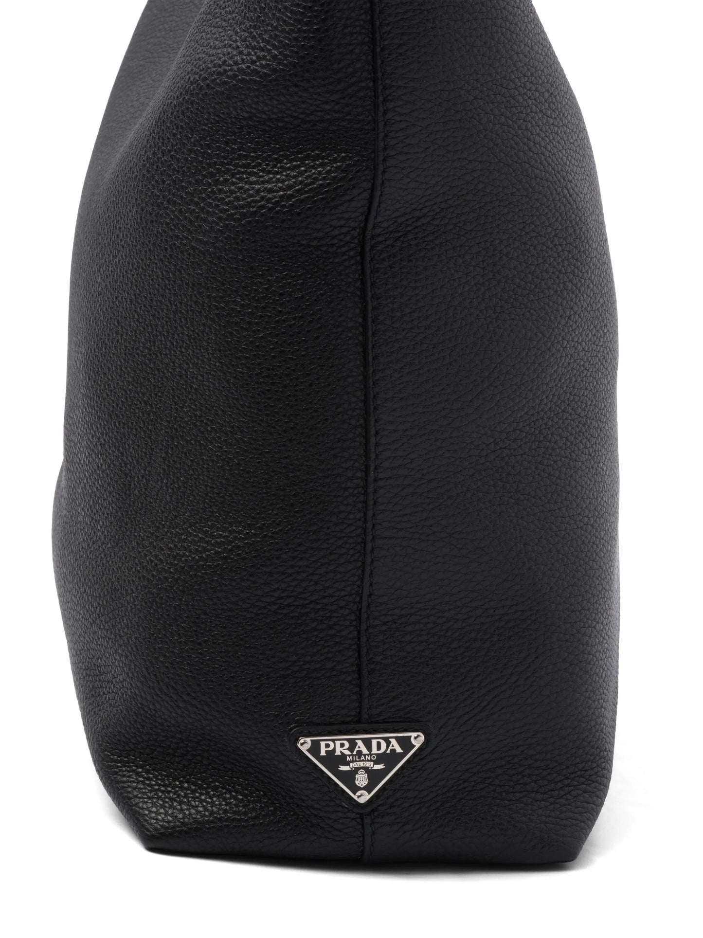 logo-embossed leather tote bag