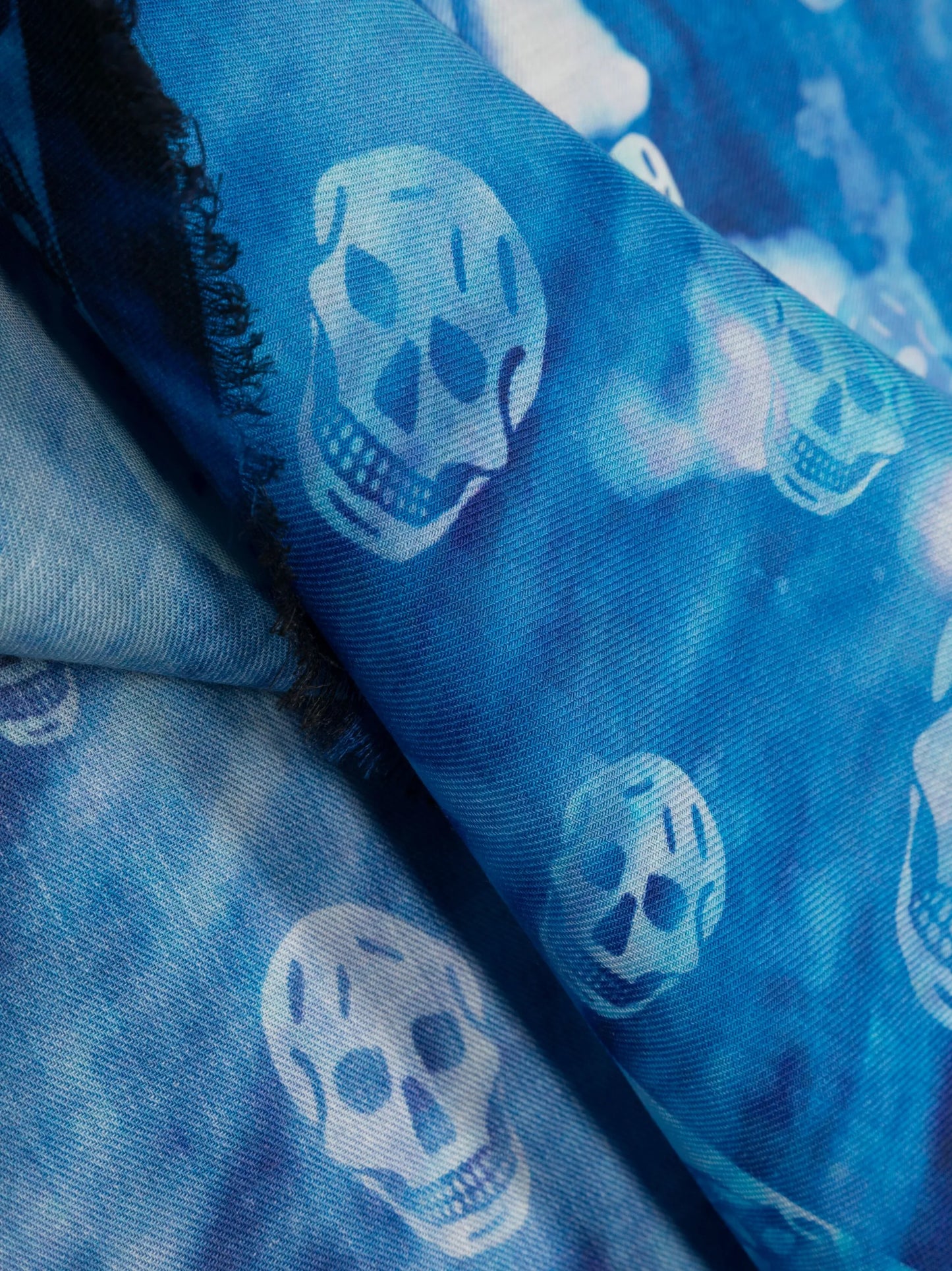 skull-print wool scarf