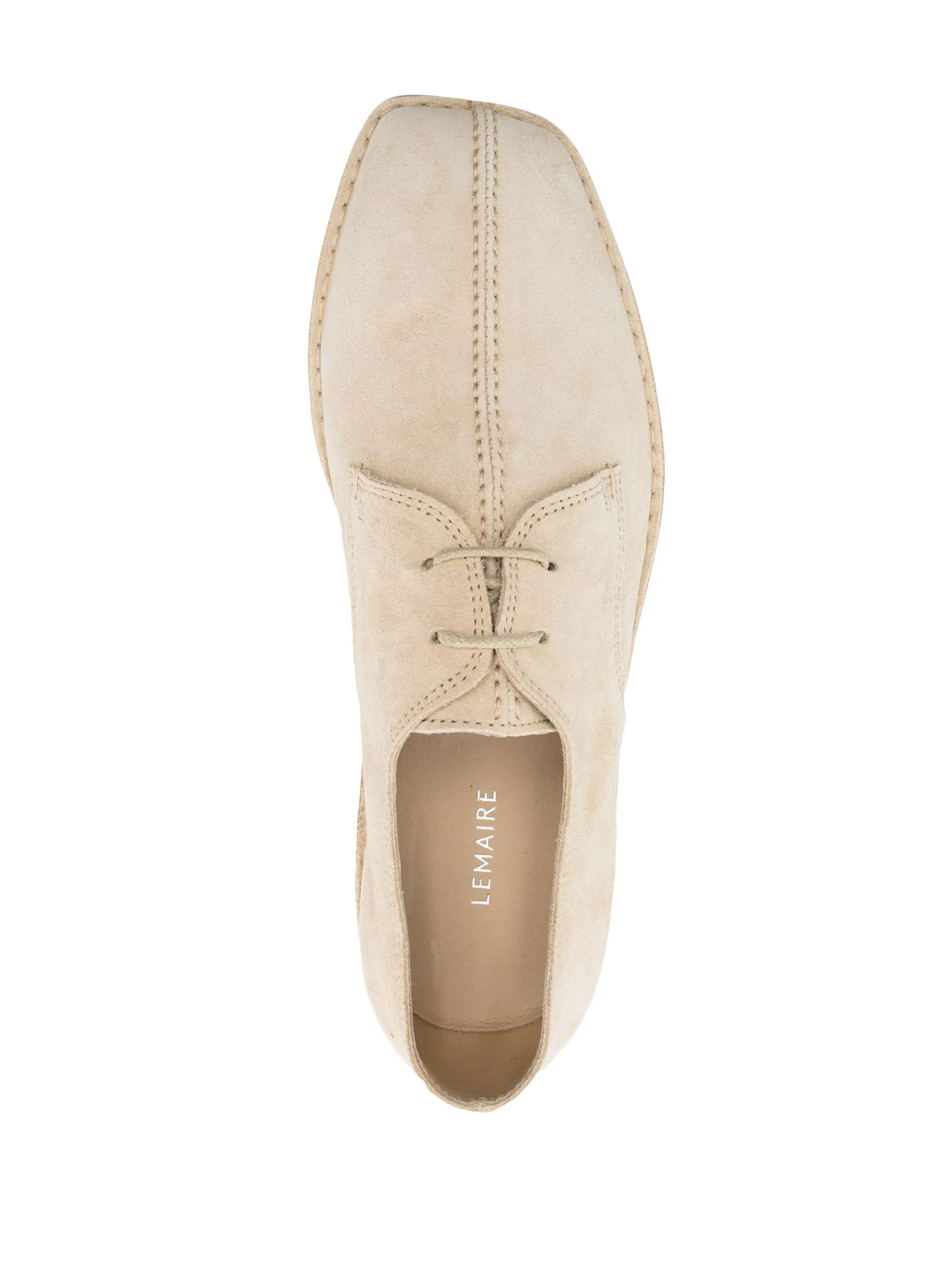 square-toe suede lace-up shoes