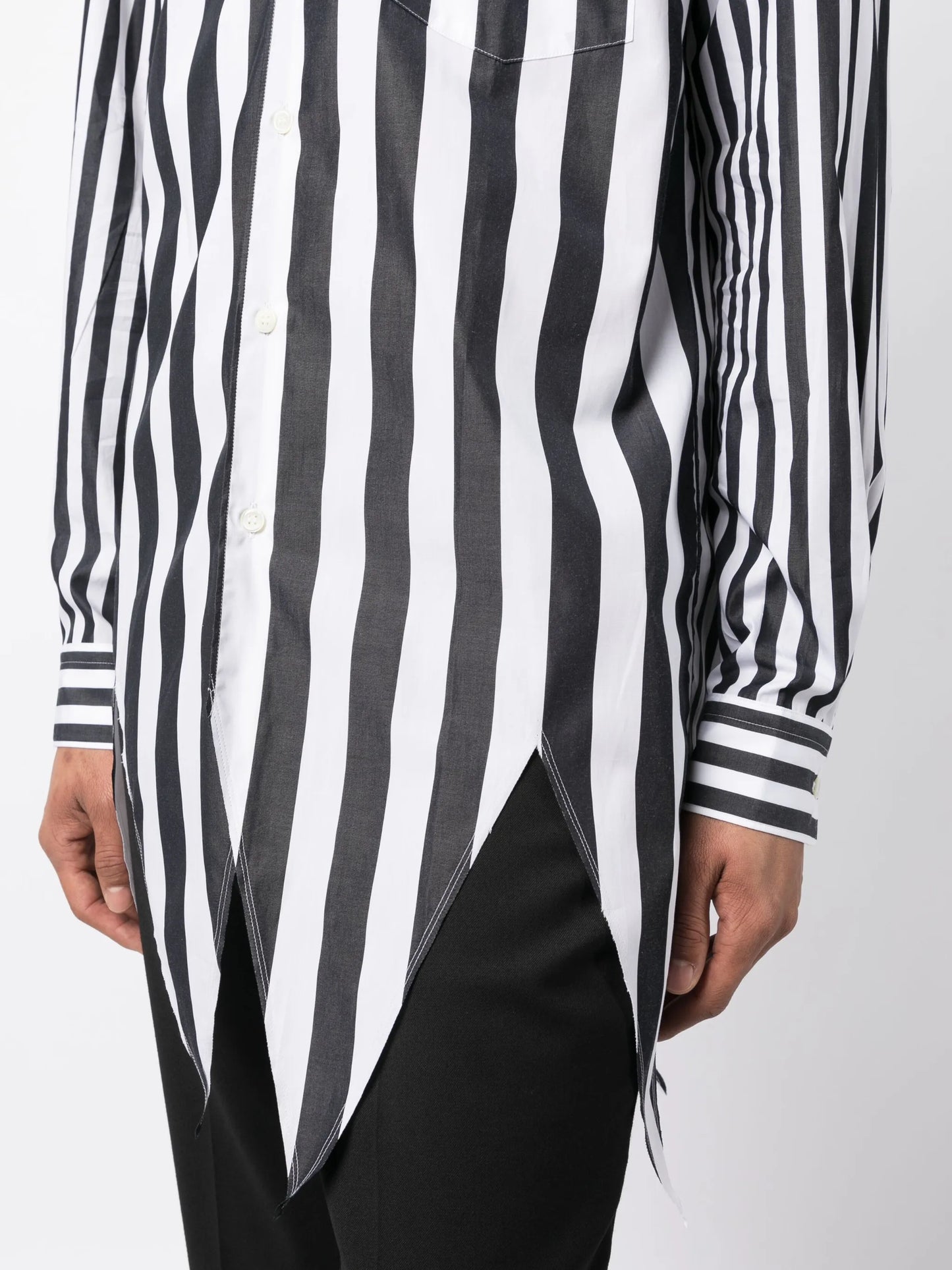 striped long-sleeve cotton shirt